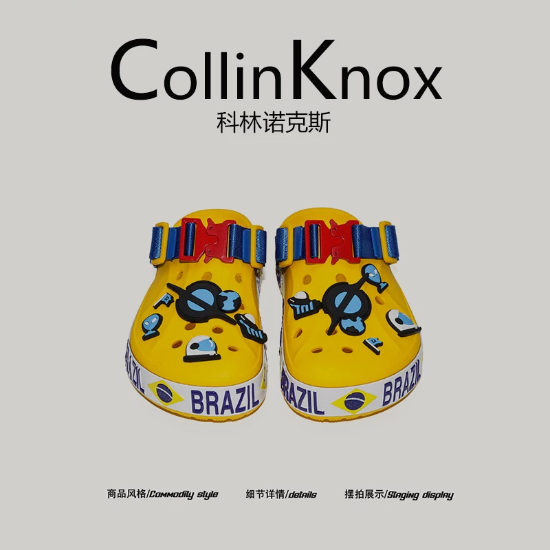 【Màu sắc hợp thời trang】CollinKnox2025 giày đi biển theo chủ đề không gian mùa hè mới dành cho nam với màu sắc tương phản