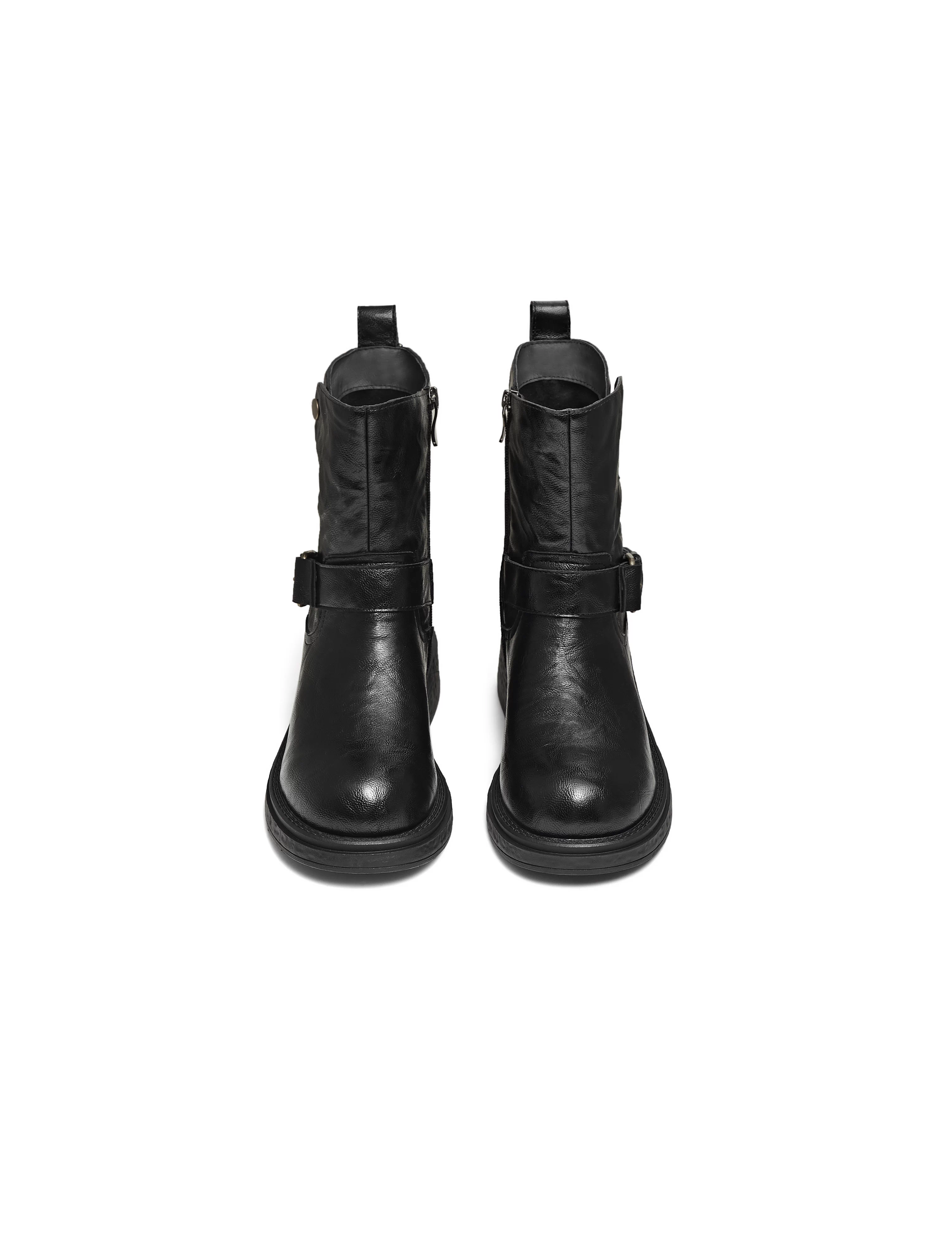 Tianmeiyi retro đế dày giày bốt phương Tây bốt ngắn bốt thời trang nữ bốt da thông thường mùa đông 2025 mẫu mới KNZ21DZ5