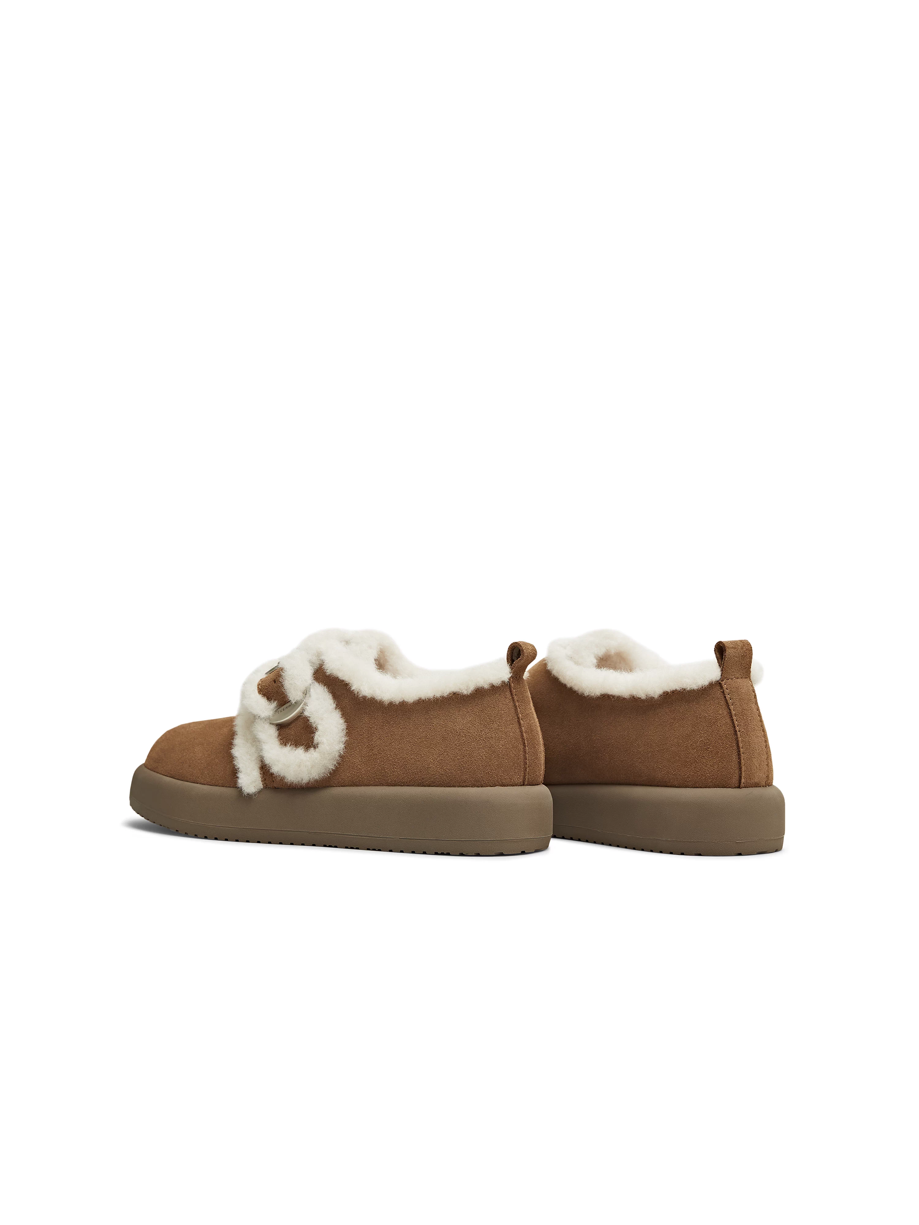 Giày bốt lông cừu kiểu Birkenstock đế dày giữ ấm Tianmeiyi, giày bông nữ, ủng tuyết ngắn, mẫu mới mùa đông 2025