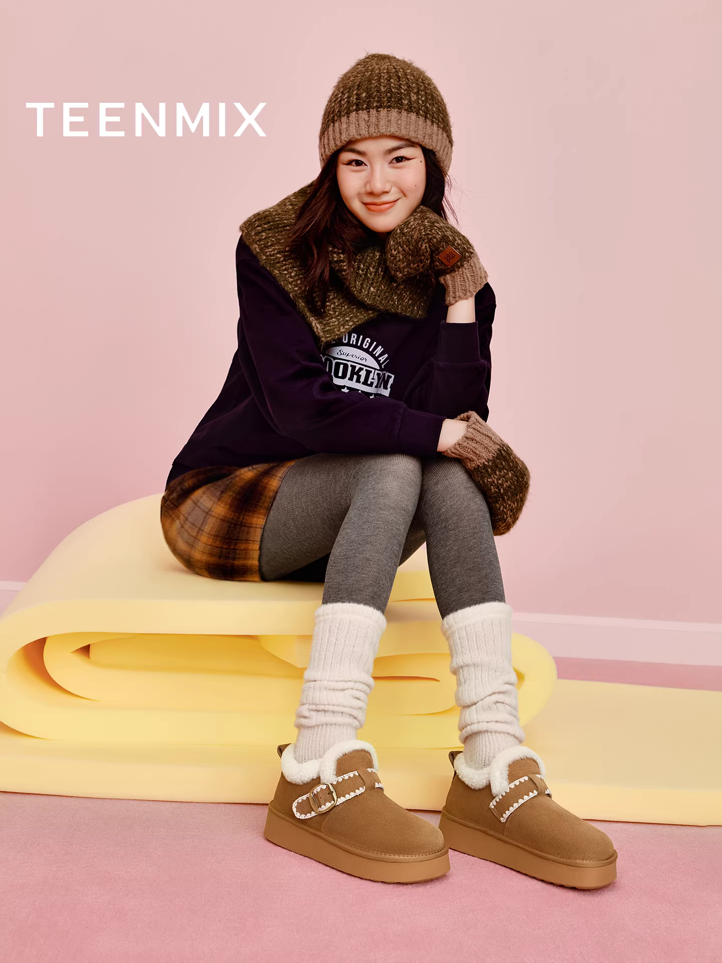 Giày Birkenstock đế dày tăng chiều cao kiểu retro dành cho nữ, giày bốt lót lông, giày lông thú, mẫu mới mùa đông 2025 BM151DM5