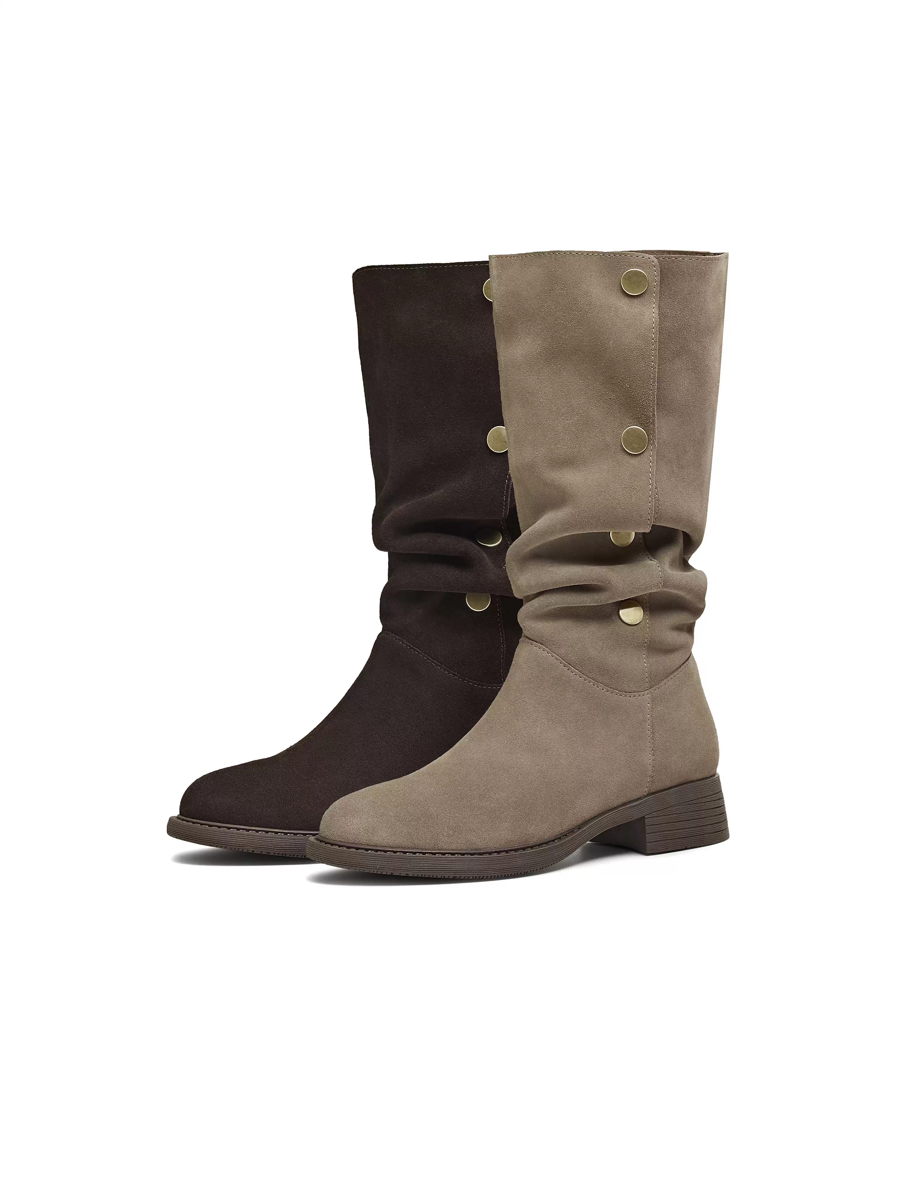 Giày bốt cổ cao kiểu Tây retro Tianmei Yimeila, bốt cao cổ, bốt dài, giày nữ, bốt thời trang cao cổ, kiểu mới mùa đông 2025