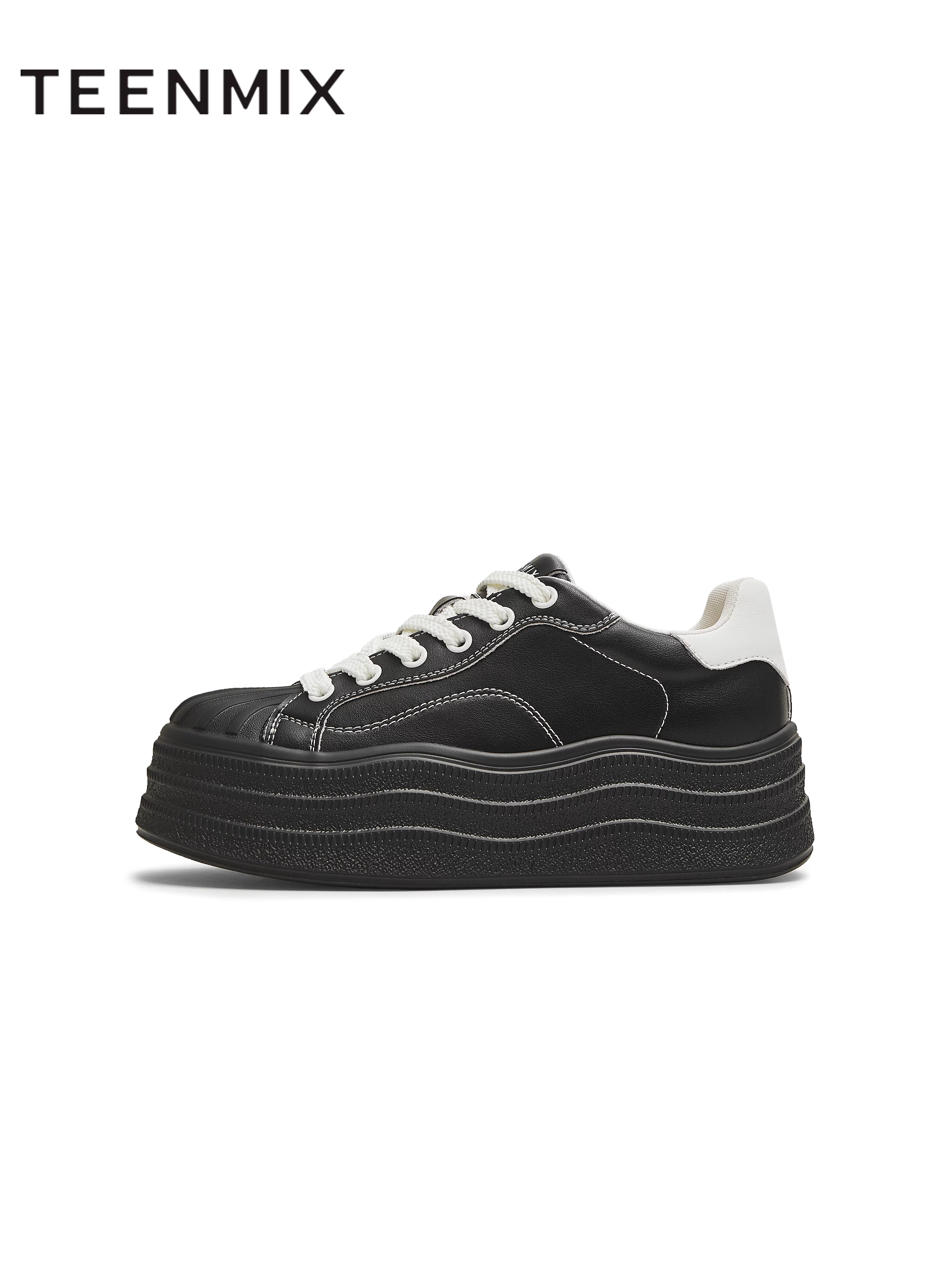 Giày thể thao nữ Tianmeiyi đế dày tăng chiều cao màu trắng, kiểu dáng đa năng, mẫu mới thu 2025, mã BL921CM5