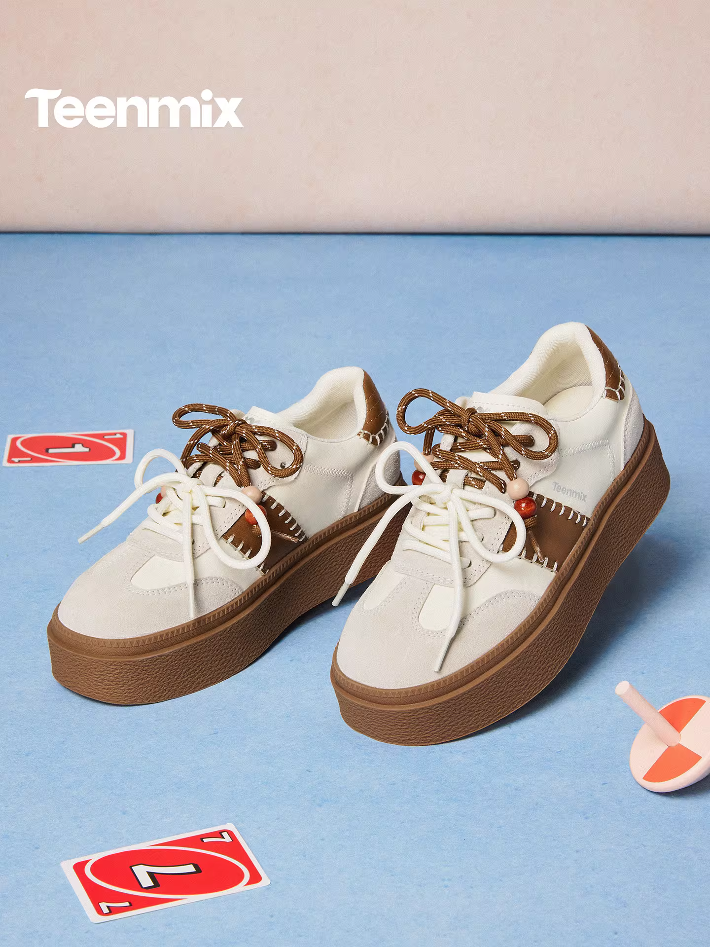 Giày thể thao nữ Tianmeiyi đế dày tăng chiều cao kiểu Agande, giày thể thao đế mỏng, giày thường ngày, mẫu mới xuân 2026