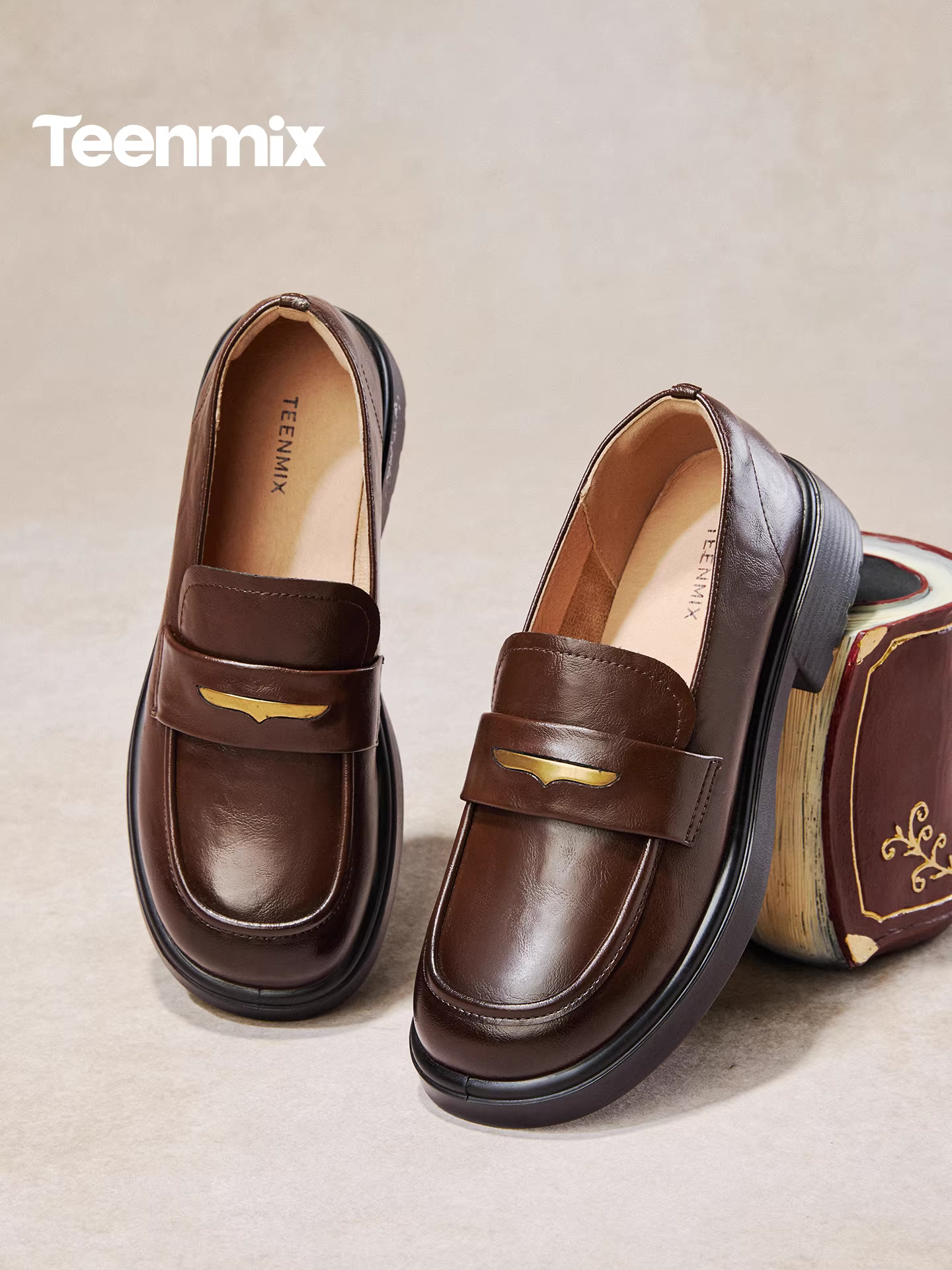 Giày lười đế dày phong cách Anh Quốc Tianmeiyi giày đơn phong cách retro dành cho nữ giày da đế mềm thông thường mẫu mới mùa xuân 2026