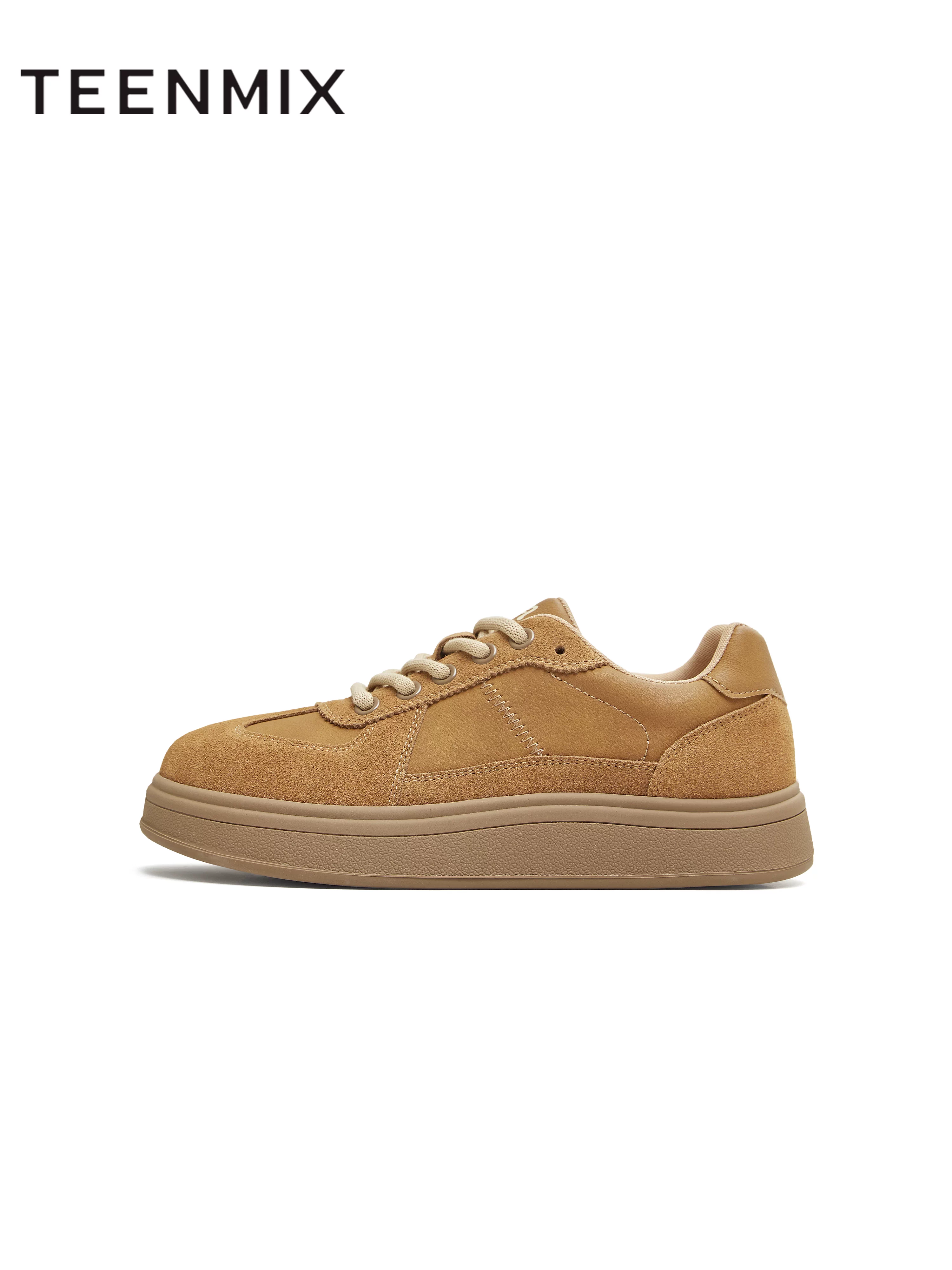 Giày thể thao nữ Tianmeiyi đế dày tăng chiều cao, kiểu dáng cổ điển, giày ván thể thao, mẫu mới thu 2025 KG136DM5