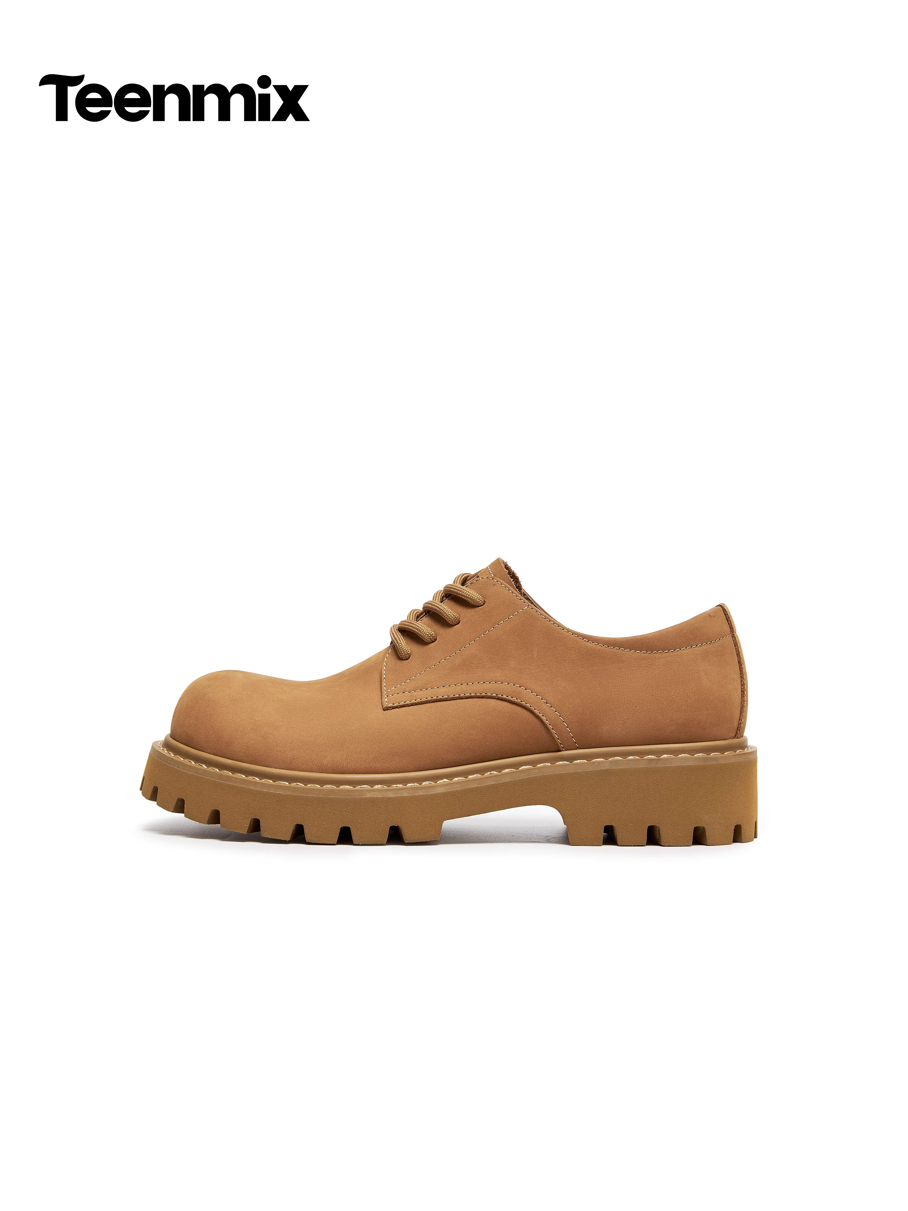 Tianmeiyi 2026 Mùa Xuân Mới Đế Dày Phong Cách Retro Anh Quốc Buộc Dây Giày Da Nam Giày Công Sở GZX02AM6