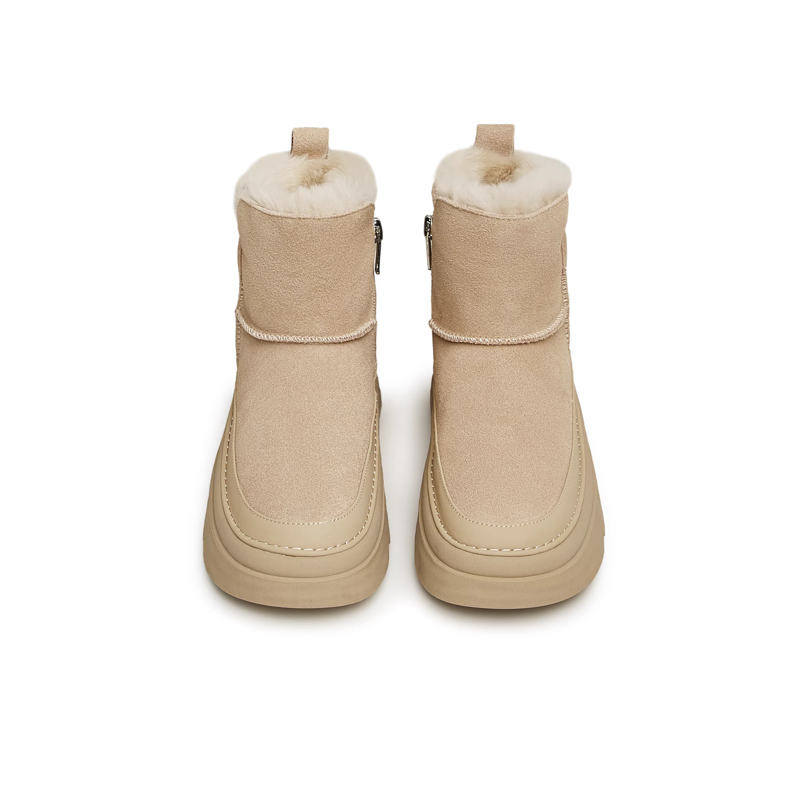 Giày bốt đi làm ngoài trời Tianmeiyi có lớp lót lông cừu, giày cotton ấm áp cho nữ, bốt ngắn đế dày, mẫu mùa đông mới CMS40DD3