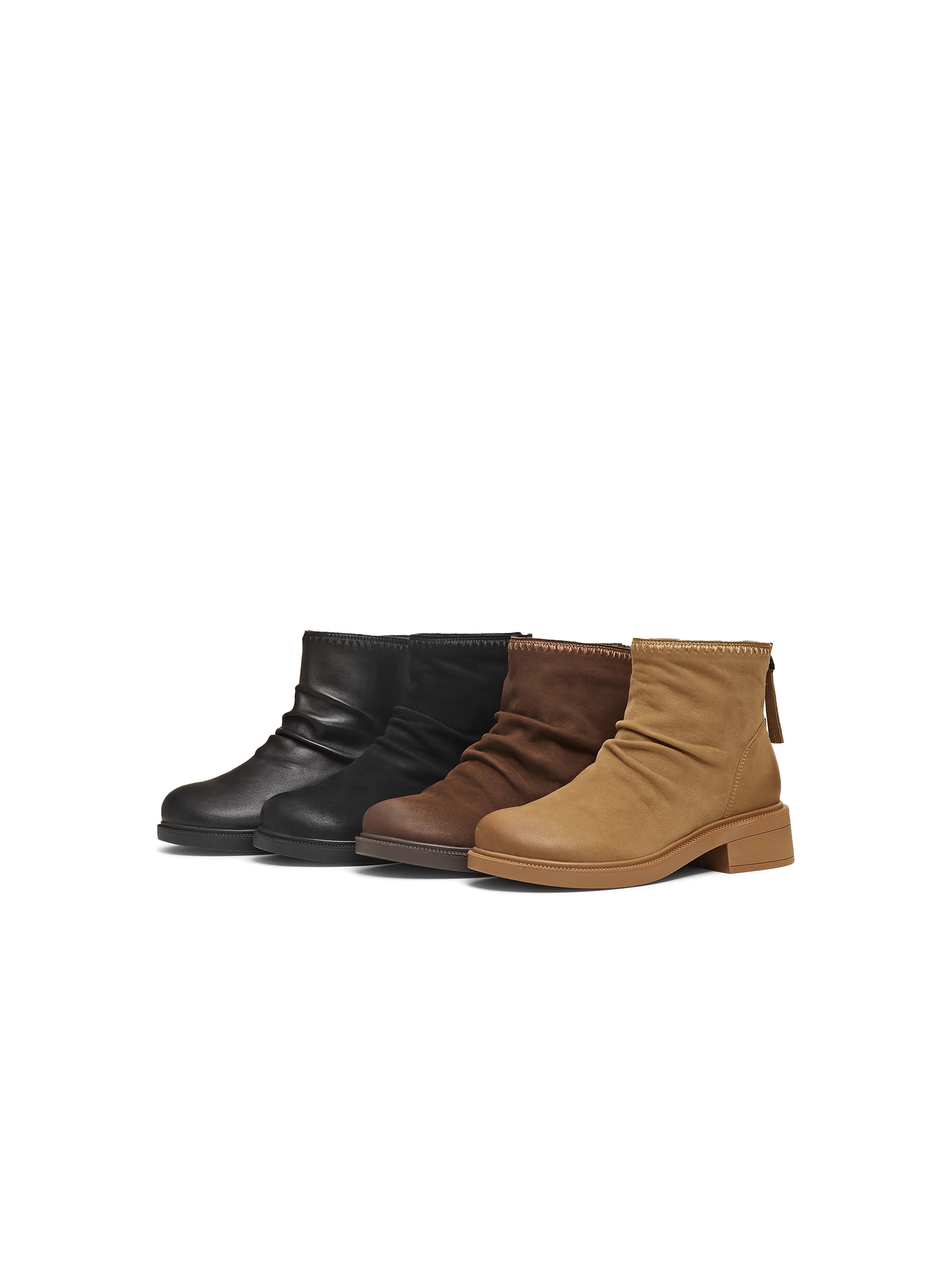 Tianmeiyi retro giày bốt đế dày kiểu phương Tây bốt ngắn giày nữ lót lông cừu bốt thời trang bốt da mùa đông 2025 mẫu mới CNG46DD5