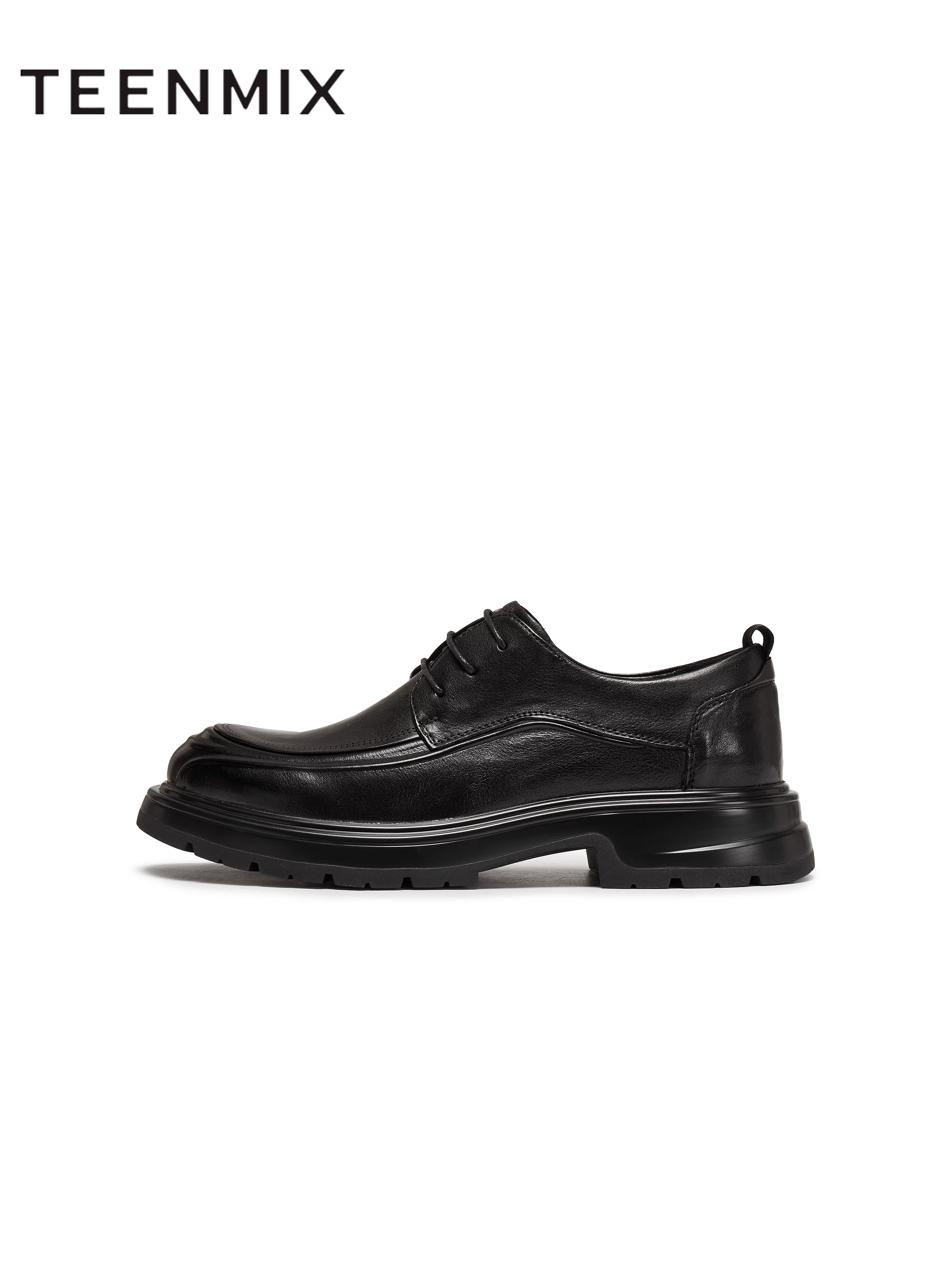 Giày da nam kiểu dáng mới mùa đông 2025 Tianmeiyi, đế dày, buộc dây, kiểu dáng lịch sự, giống như ở các trung tâm thương mại, thích hợp đi làm và đi lại 3XB01DM5