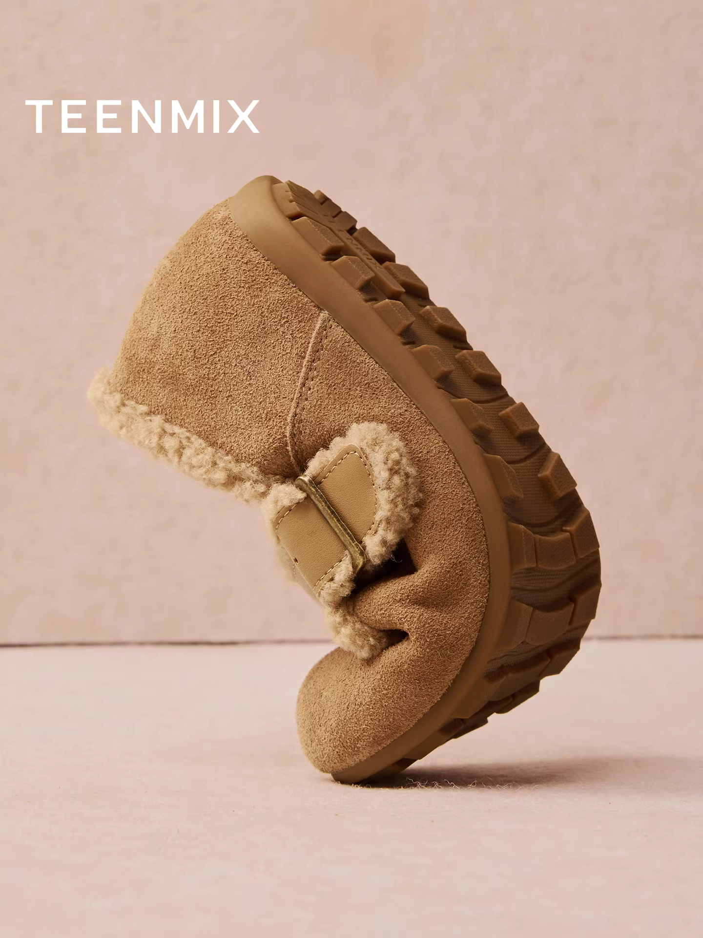 Giày lông dày đế dày Tianmeiyi, giày cotton, ủng tuyết nữ, bốt ngắn, mẫu mới mùa đông 2025 KMZ26DQ5