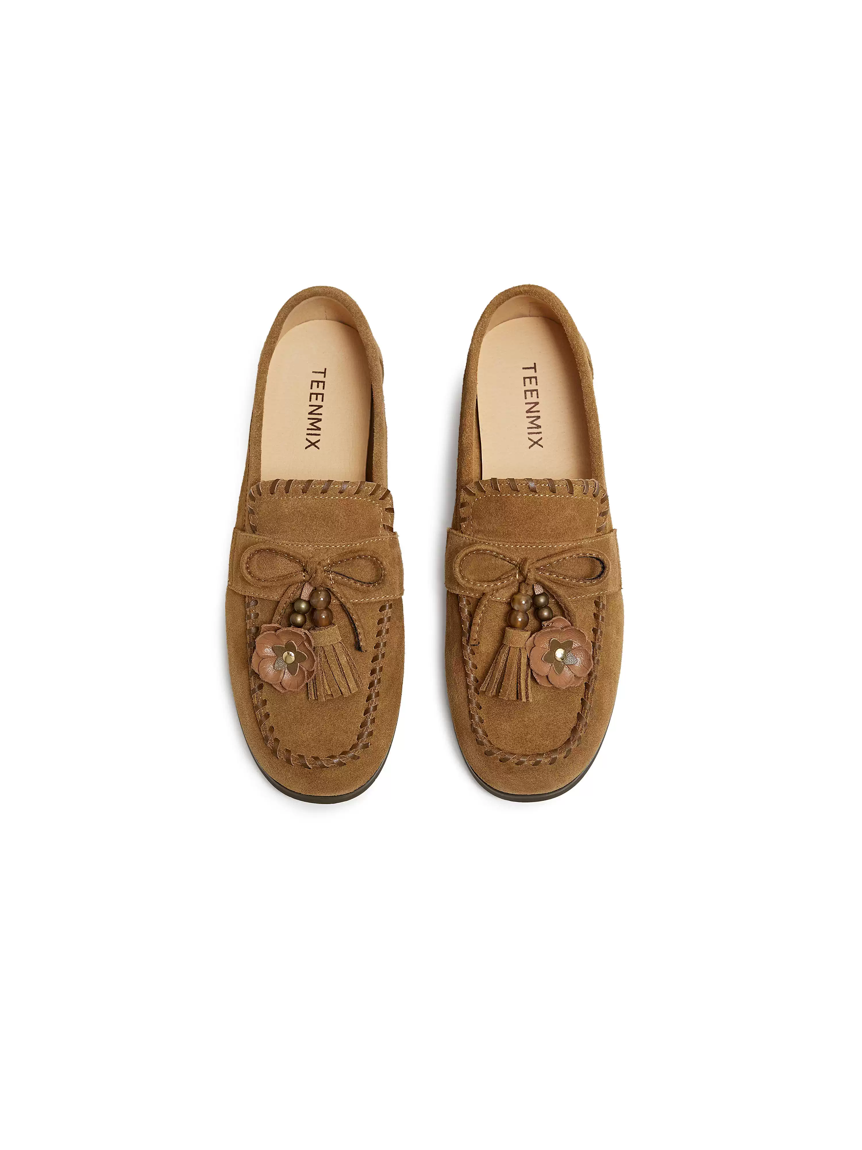 Tianmeiyi Nơ Retro Flat Loafers Giày lười nữ kiểu dáng đơn giản 2026 Mẫu mới mùa xuân KE091AA6