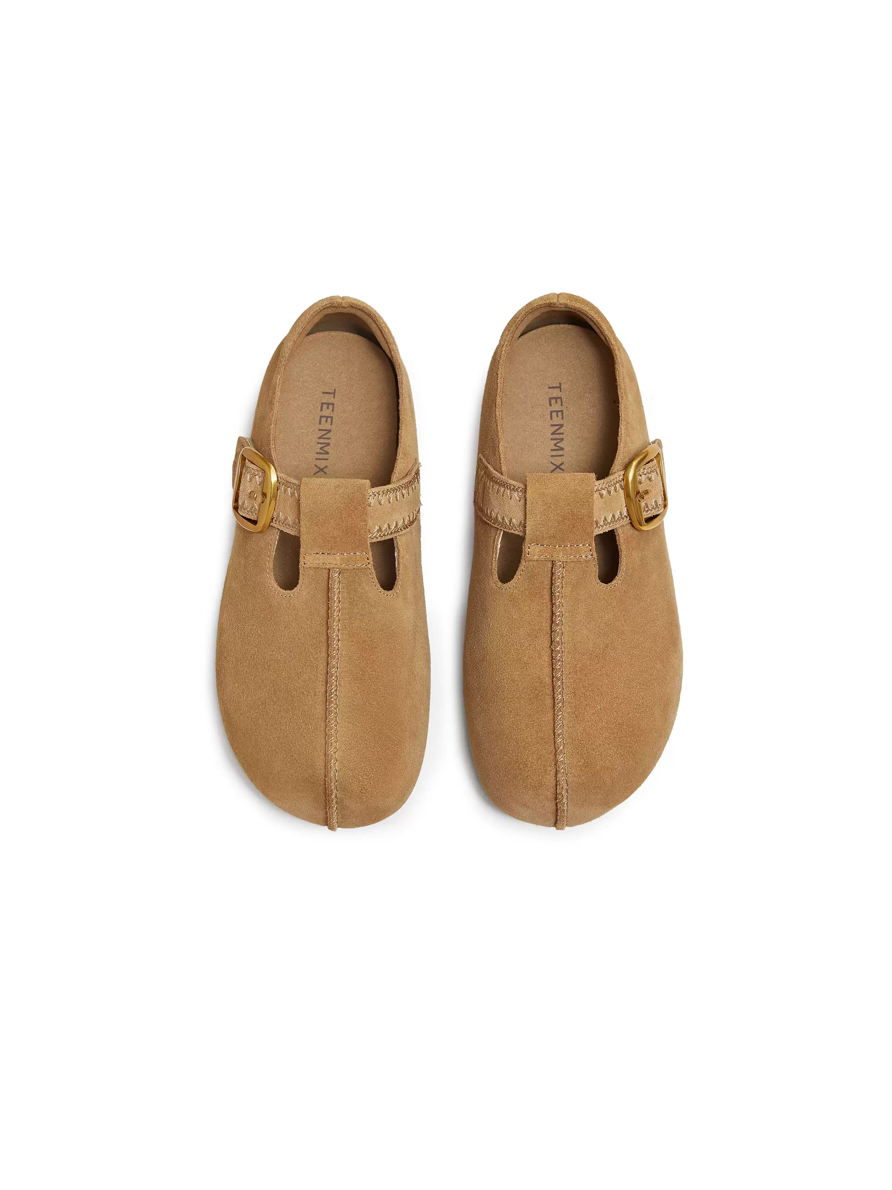 Giày Birkenstock đế dày tăng chiều cao kiểu retro Tianmeiyi có lớp lót lông mềm, giày vải, giày thường ngày nữ, mẫu mới thu đông 2025.