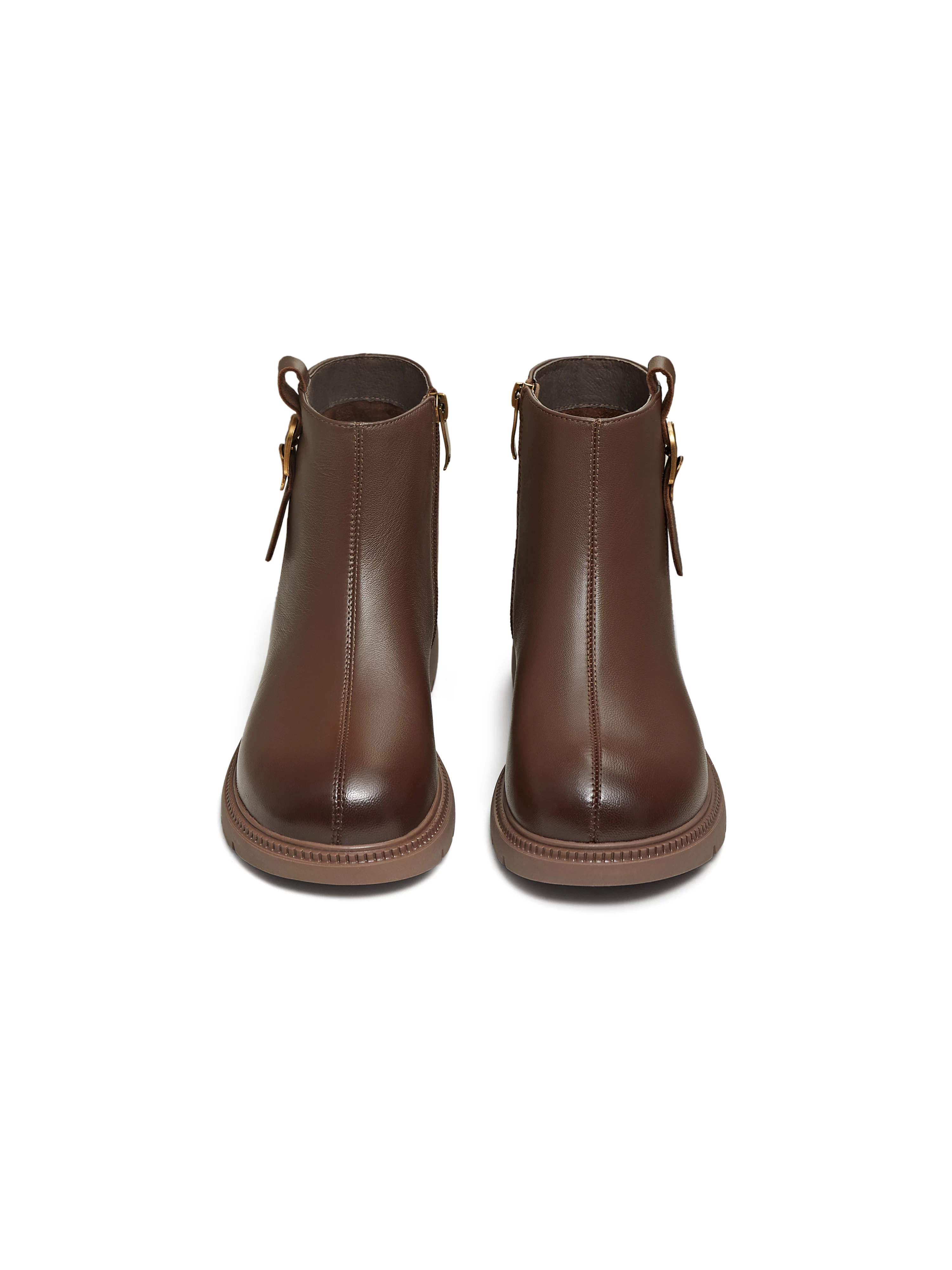 Giày bốt thời trang đế dày lót lông cừu Tianmeiyi kiểu cổ điển, bốt ngắn nữ, giày Chelsea da, mẫu mới mùa đông 2025 BL671DD5