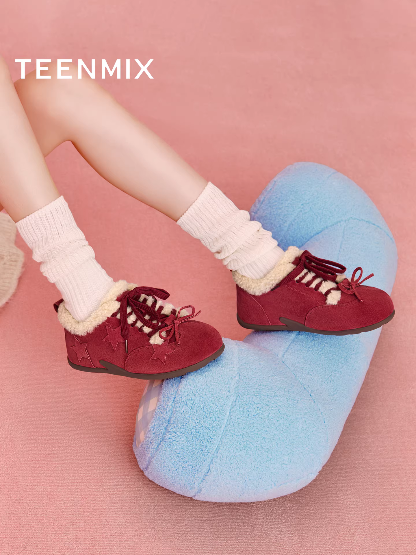 [Quà tặng năm mới] Giày tập kiểu Đức màu đỏ lót nhung cổ điển Tianmeiyi, giày lông, giày thể thao thông thường dành cho nữ, mẫu mùa đông mới