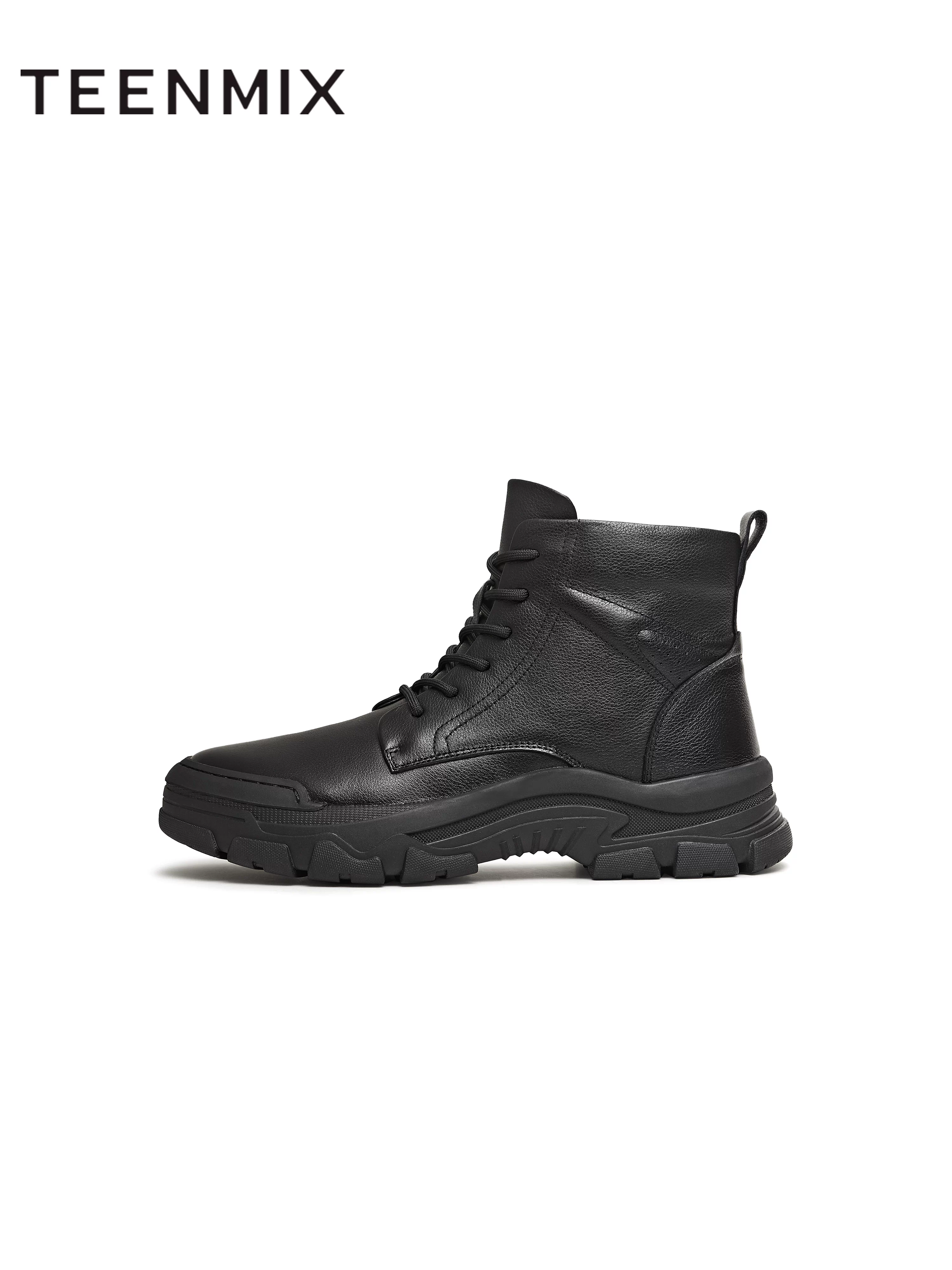 Giày bốt ngắn nam kiểu dáng mới mùa đông 2025 Tianmeiyi, cùng mẫu, màu trơn, dây buộc, đi ngoài trời, kiểu Martin DED11DD5