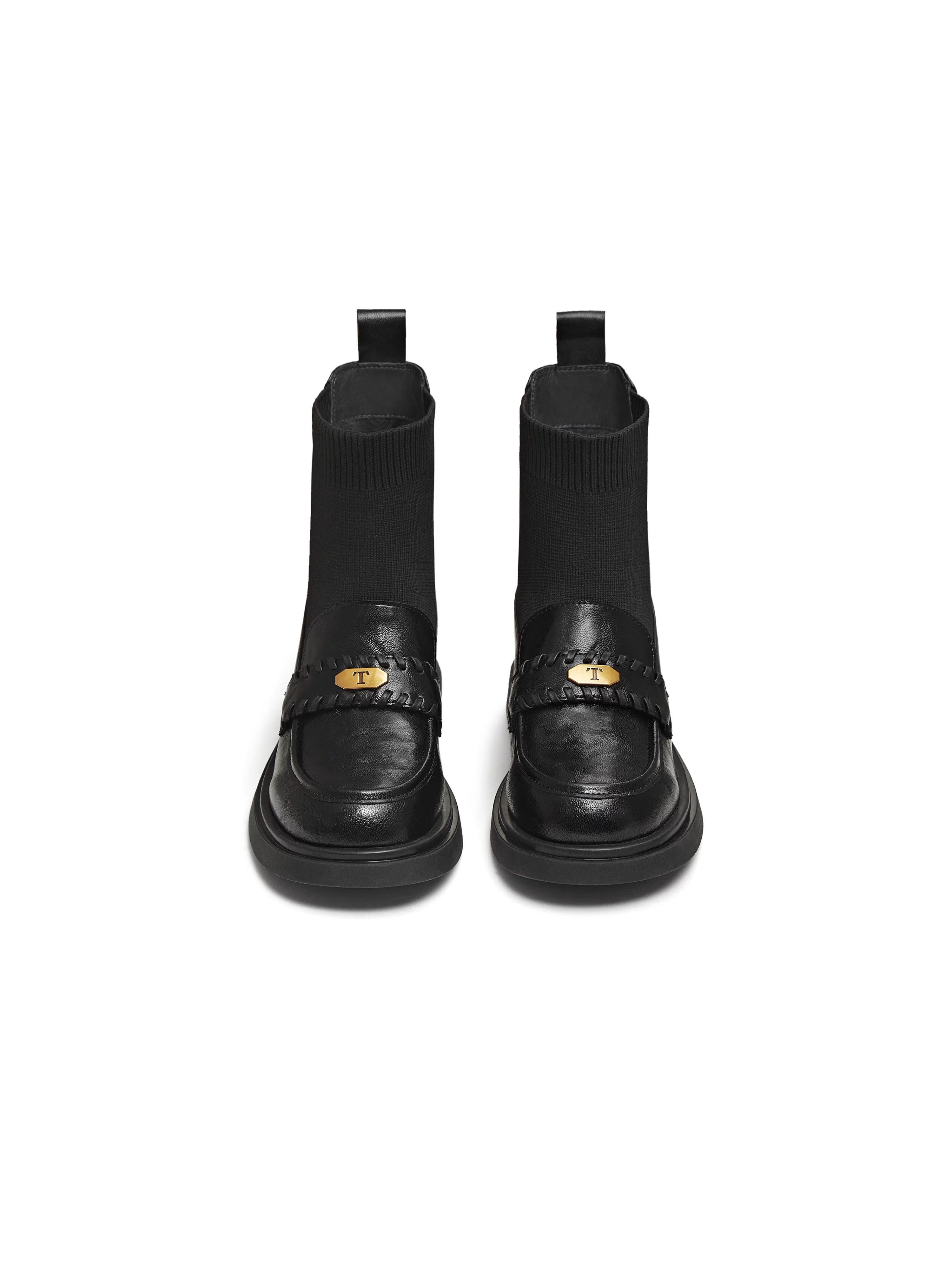 Giày lười kiểu Anh đế dày cổ điển Tianmeiyi, bốt thun, giày nữ, bốt ôm dáng, bốt ngắn thông thường, phong cách mới mùa đông 2025