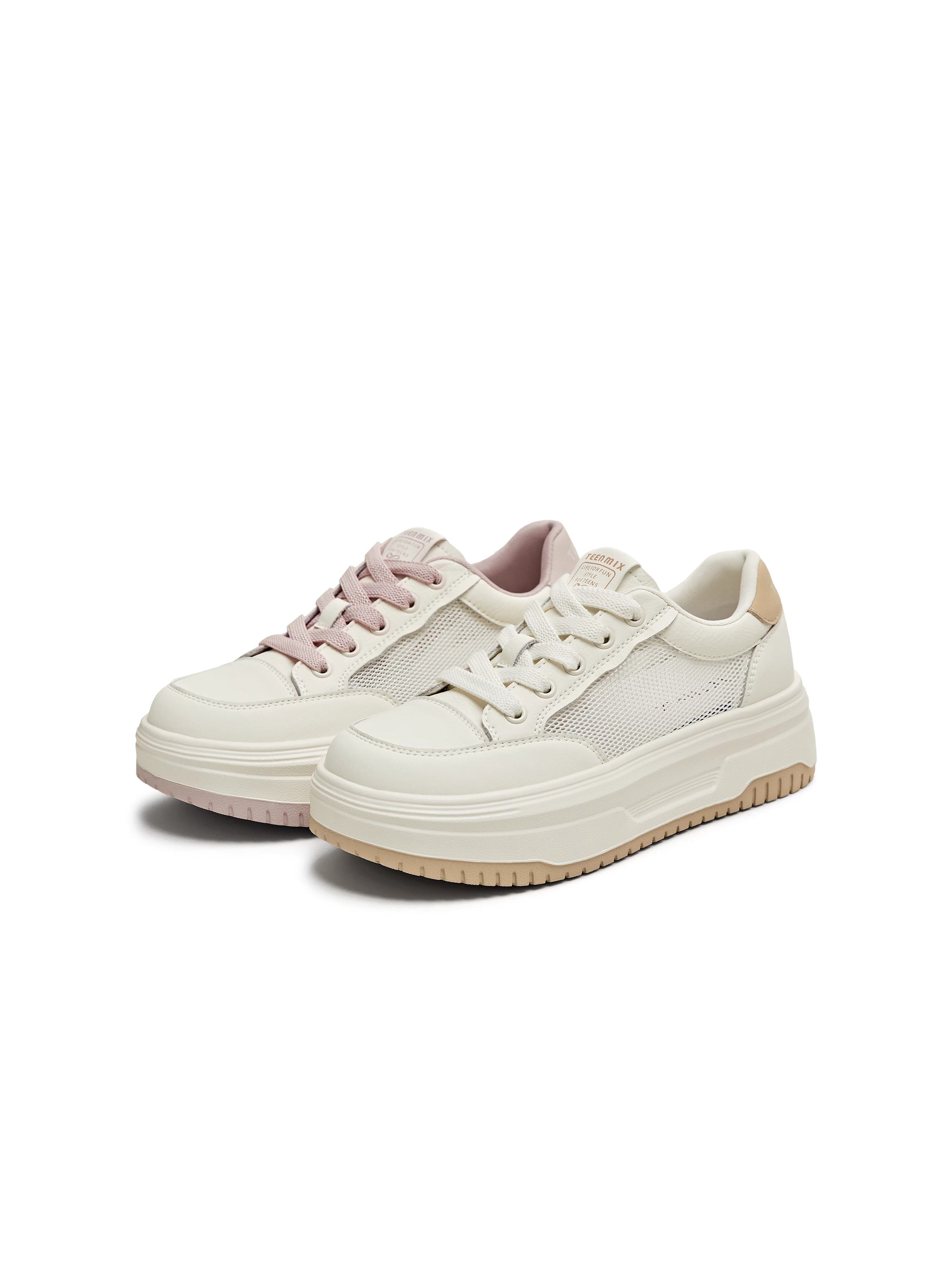 Giày thể thao đế dày tăng chiều cao màu trắng Tianmeiyi lưới thoáng khí dành cho nữ, giày thể thao thông thường, mẫu mùa hè mới BK561BM5