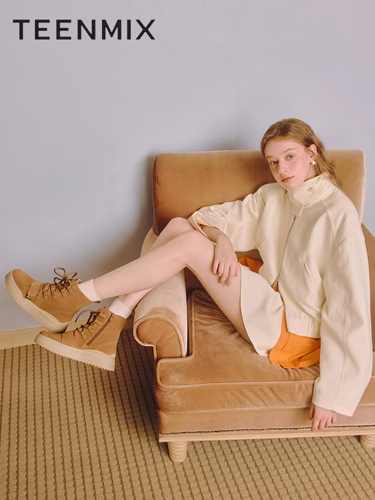 Tianmeiyi giải trí ngoài trời lót lông cừu ấm áp giày đi tuyết giày cotton nữ đế dày giày bốt ngắn mùa đông mẫu mới CPP46DD4