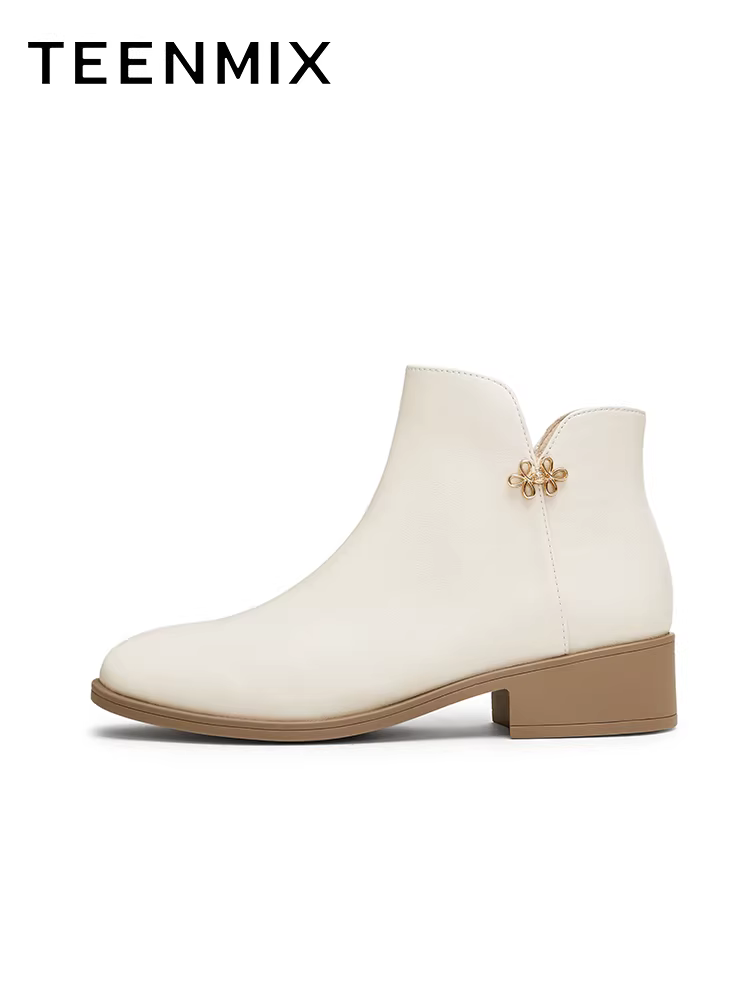 Tianmeiyi retro nhung mắt cá chân giày bốt Chelsea thời trang giày nữ đế dày bốt ngắn bốt da mùa đông phong cách mới