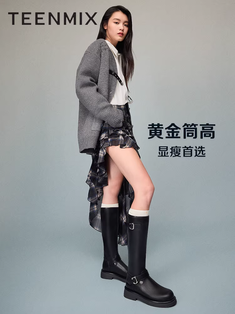 Giày bốt hiệp sĩ cổ điển đế dày Tianmeiyi, bốt dài, bốt kiểu phương Tây, bốt thời trang cổ cao dành cho nữ, mẫu mới mùa đông KTX16DG4