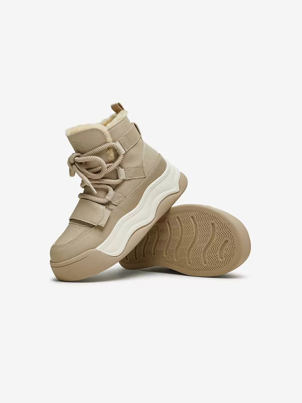 TATA Nữ Mùa Đông Đế Dày Giày Đi Tuyết Ngoài Trời Thường Ngày Lót Lông Cừu Ấm Giày Boot Cổ Ngắn Lông Giày Cotton CDJ01DD4