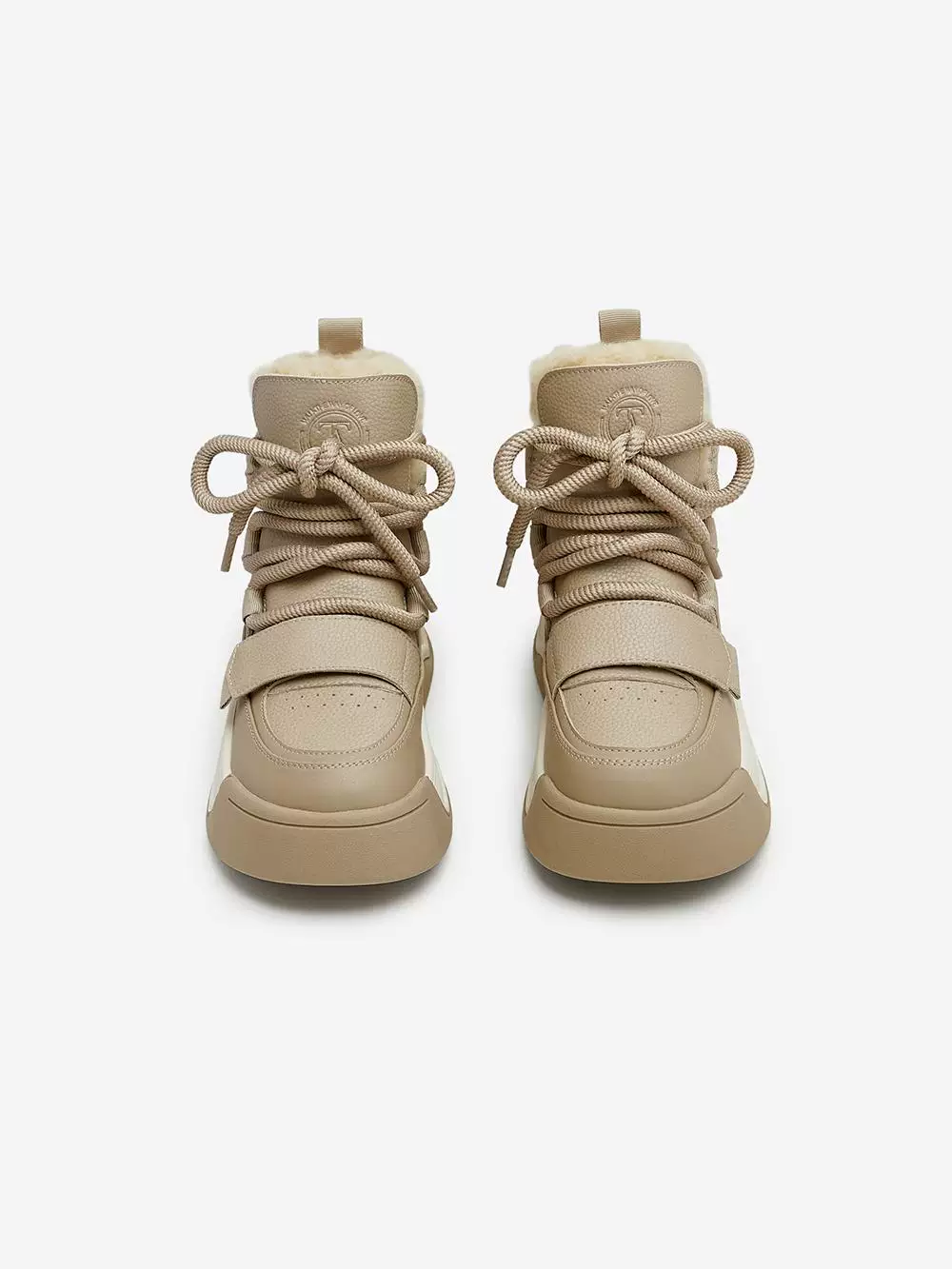 TATA Nữ Mùa Đông Đế Dày Giày Đi Tuyết Ngoài Trời Thường Ngày Lót Lông Cừu Ấm Giày Boot Cổ Ngắn Lông Giày Cotton CDJ01DD4