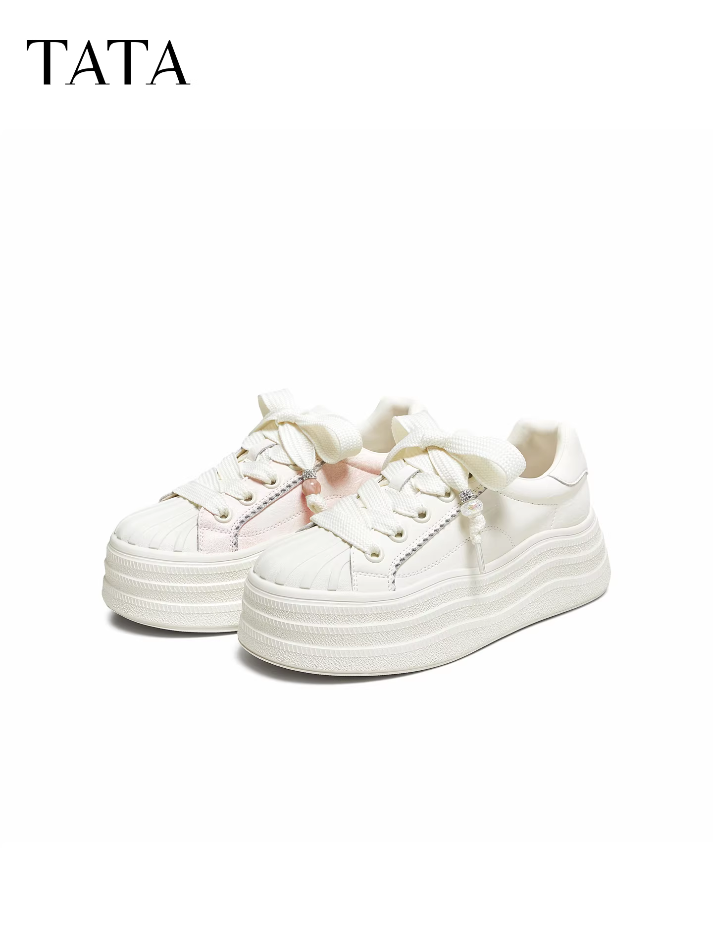 Giày Nữ TATA 2025 Mùa Đông Mới Giày Sneaker Thời Trang Giày Thường Đa Năng Đế Dày Giày Trắng CT907CM5