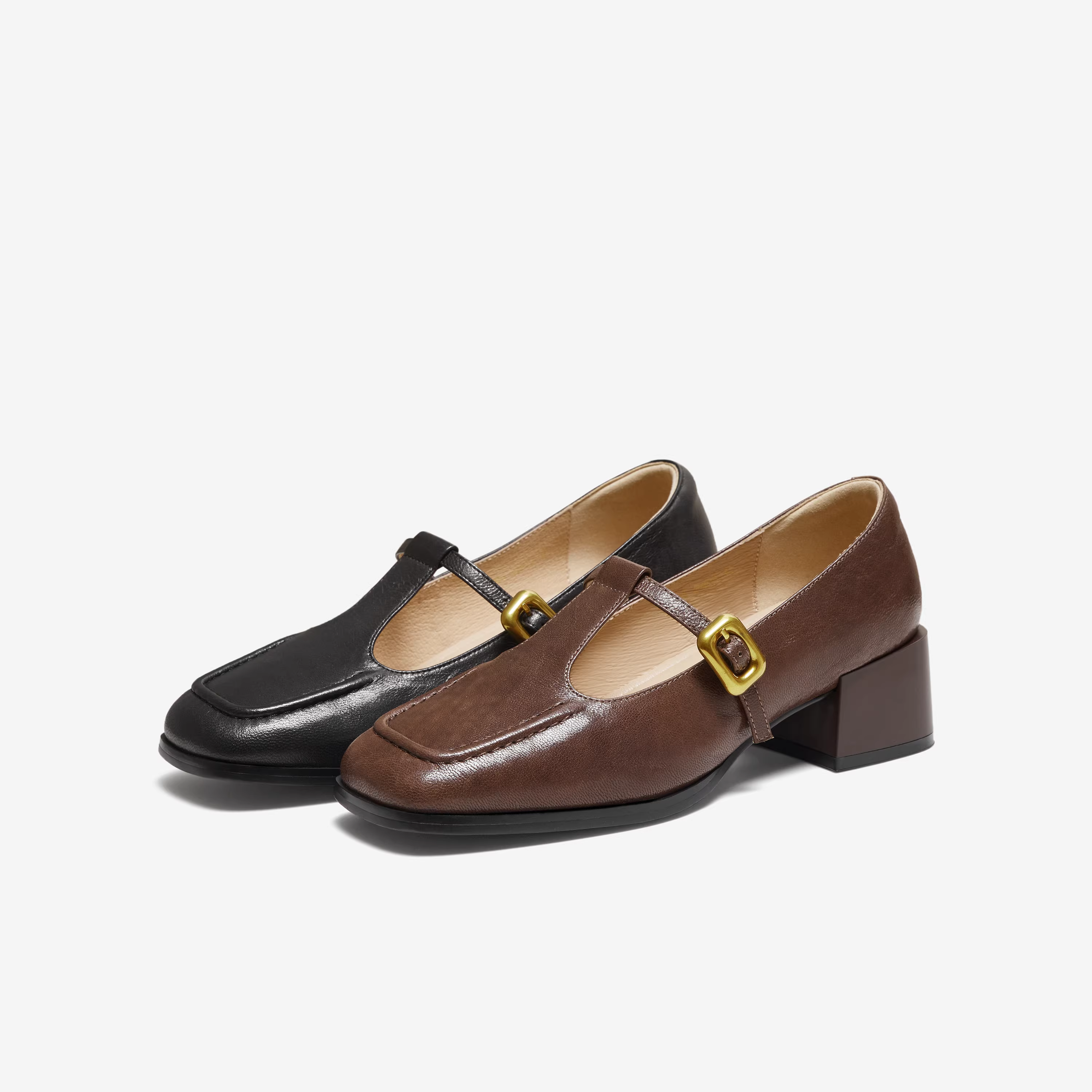 Giày Nữ TATA 2025 Mùa Đông Thời Trang Và Thanh Lịch Giày Mary Jane Đen Phong Cách Mới Giày Gót Chunky UVD01CQ5