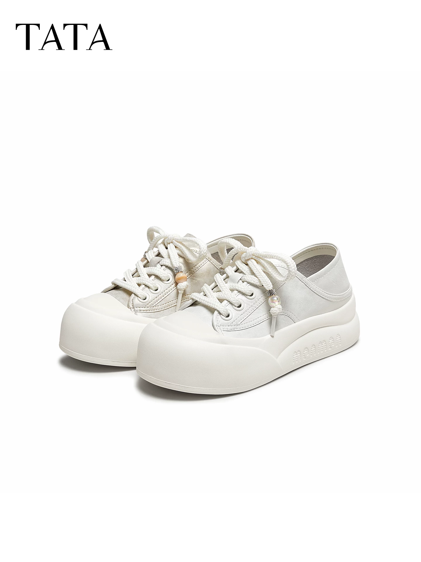 Giày Nữ TATA 2025 Mùa Đông Mới Giày Thể Thao Đa Năng Giày Thường Ngày Đế Dày Giày Sneaker Trắng CP303CM5
