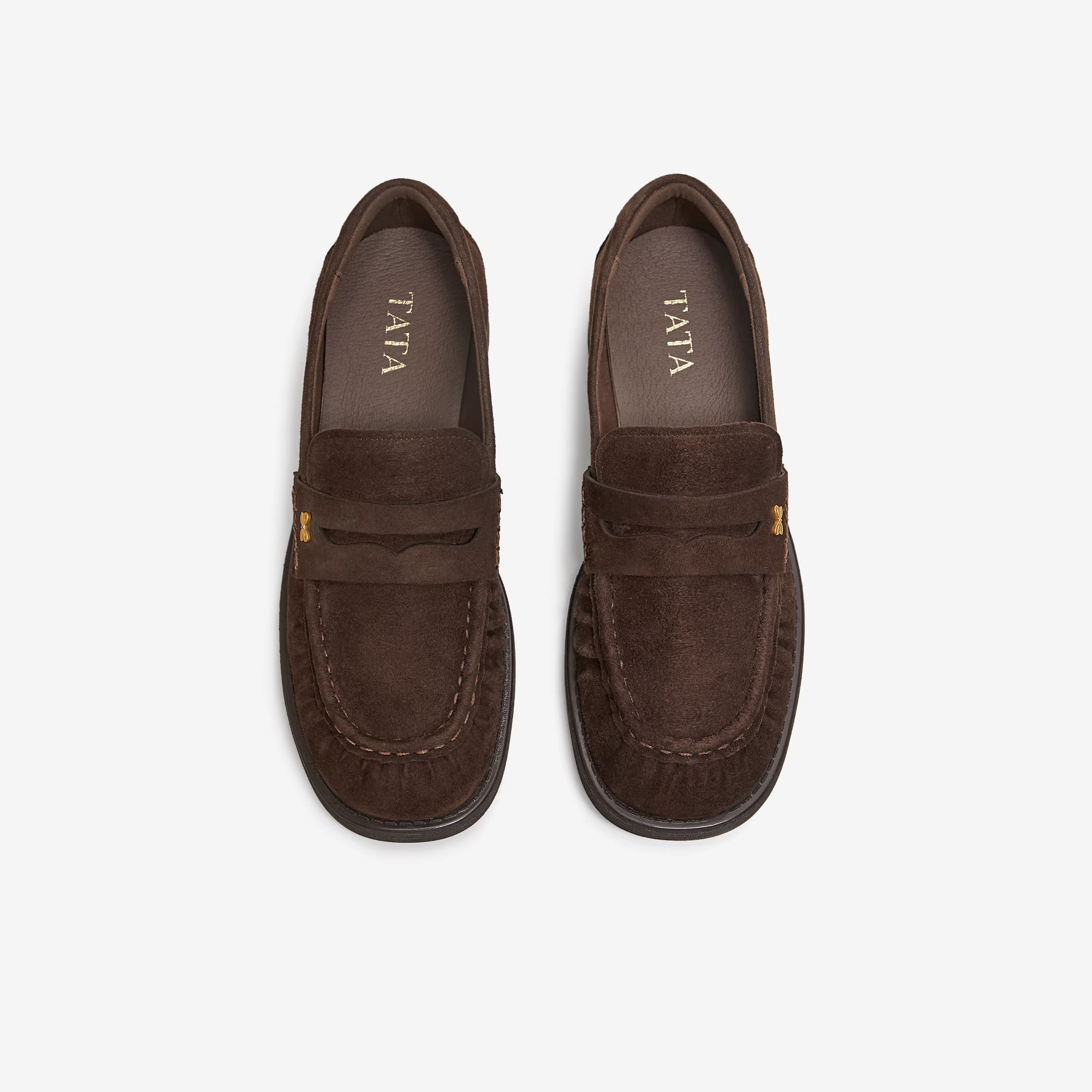 Giày nữ TATA 2026 Giày thường ngày mới mùa xuân Giày lười da cừu đa năng 7JW27AA6