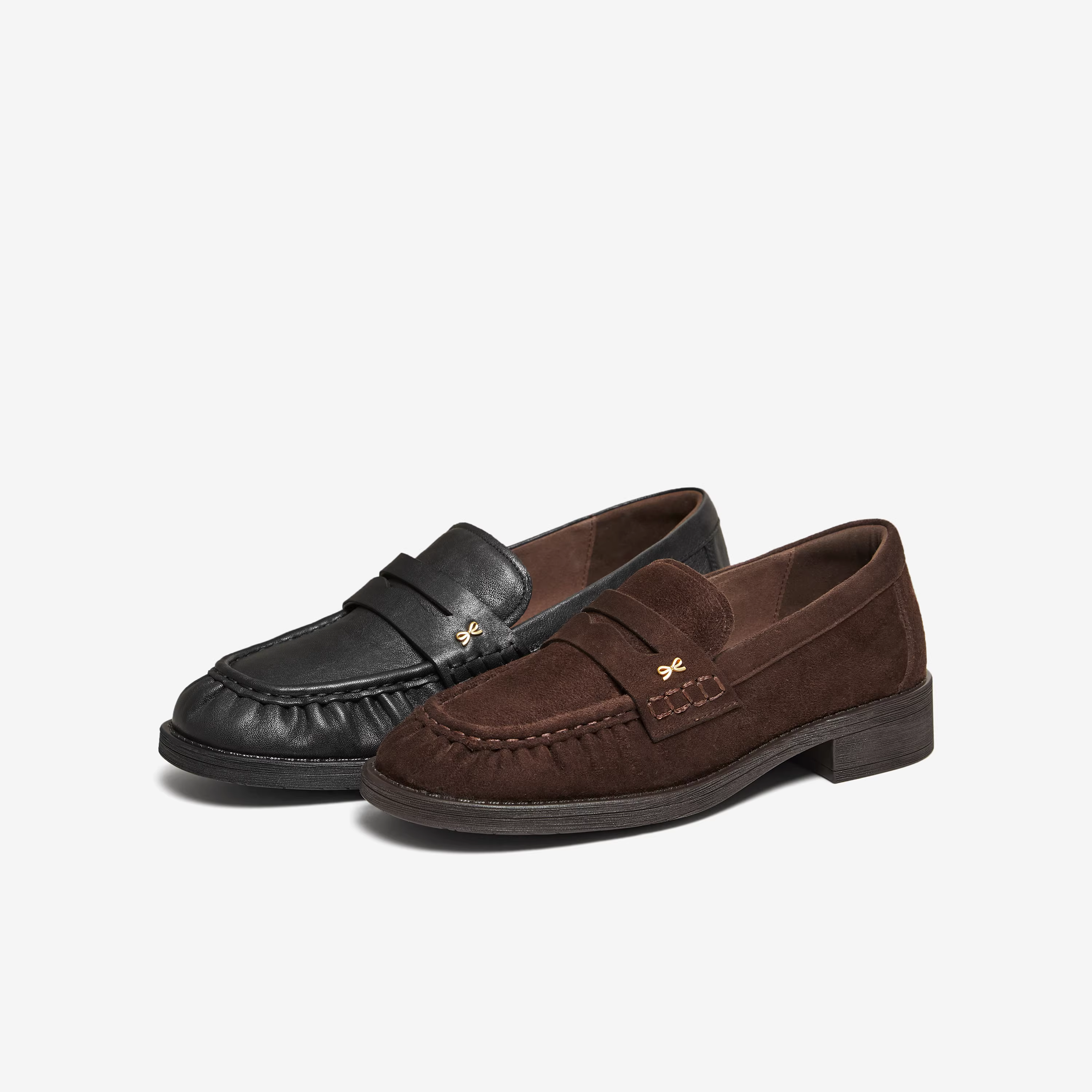 Giày nữ TATA 2026 Giày thường ngày mới mùa xuân Giày lười da cừu đa năng 7JW27AA6