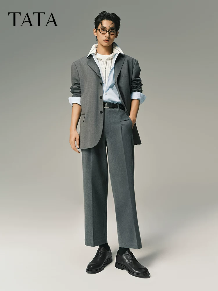 Giày tây nam TATA, giày da công sở chính hãng, giày cưới chú rể, mẫu mới 2025 210A1AM5