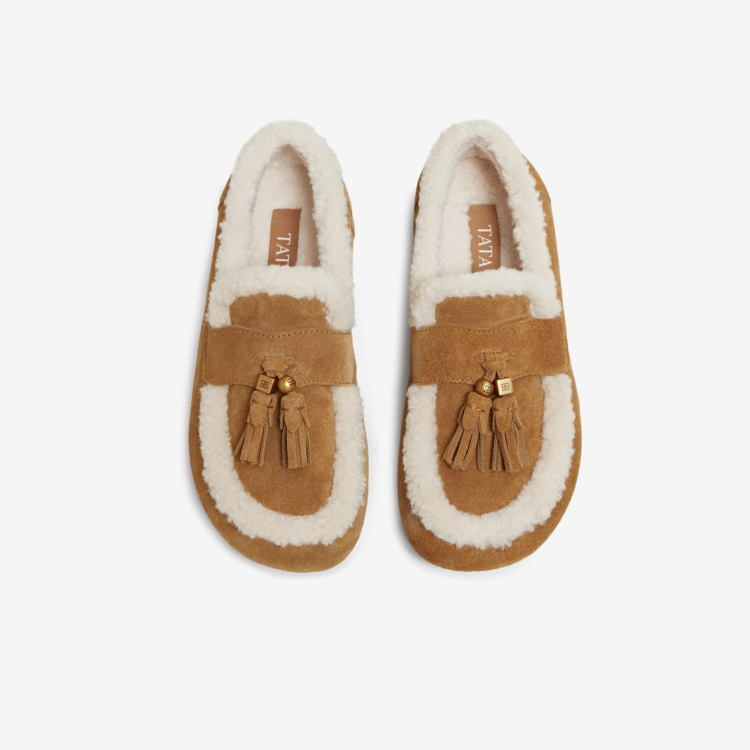 Giày lông TATA Toast mùa đông 2025, kiểu Birkenstock, chất liệu nhung, kiểu dáng loafer, giày cotton thường ngày 4WW01DA5