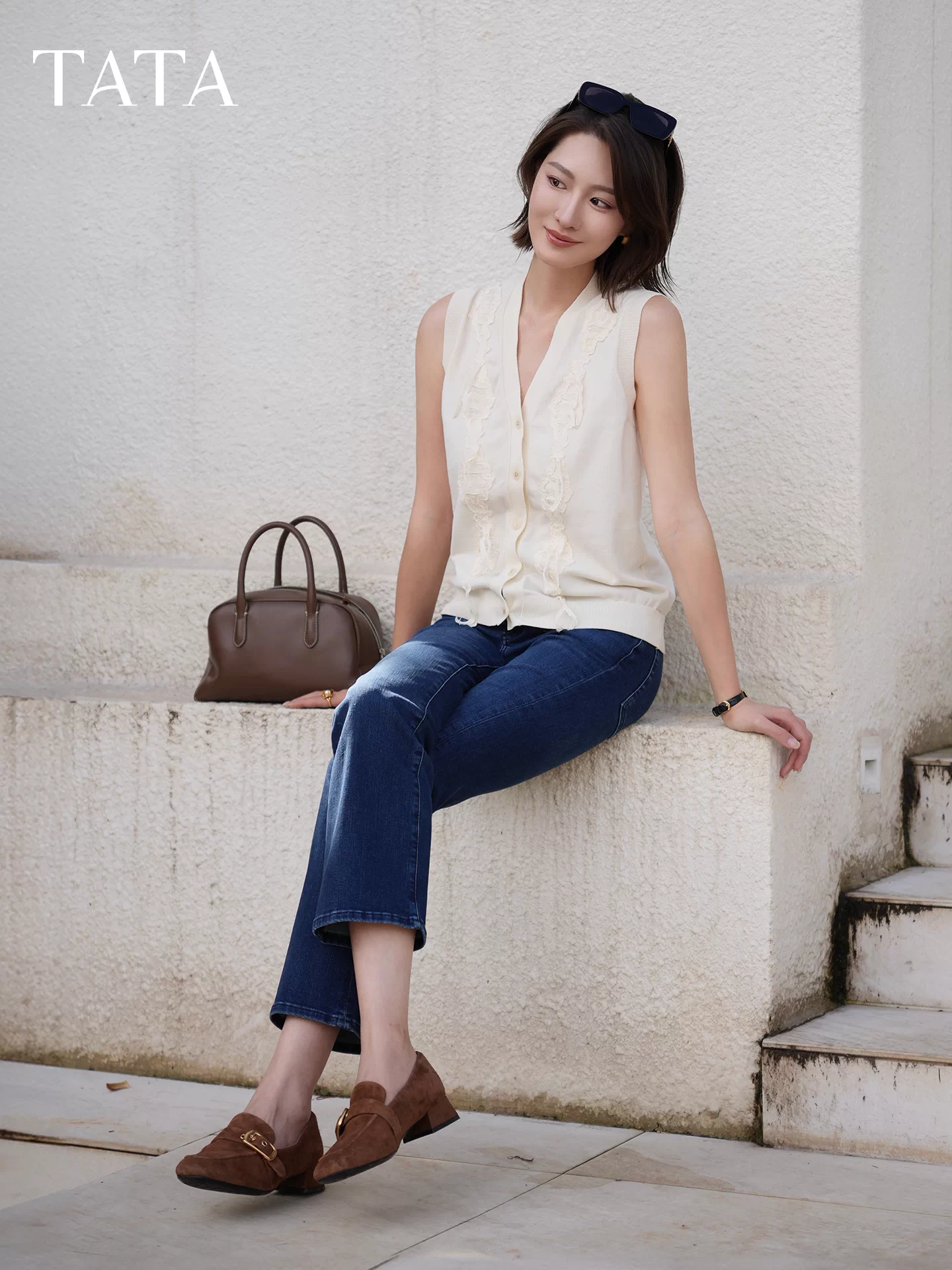 Giày Nữ TATA 2025 Mùa Đông Cùng Phong Cách Thời Trang Giày Thường Ngày Giày Loafer Nữ Giày Mới 7IDB4CA5