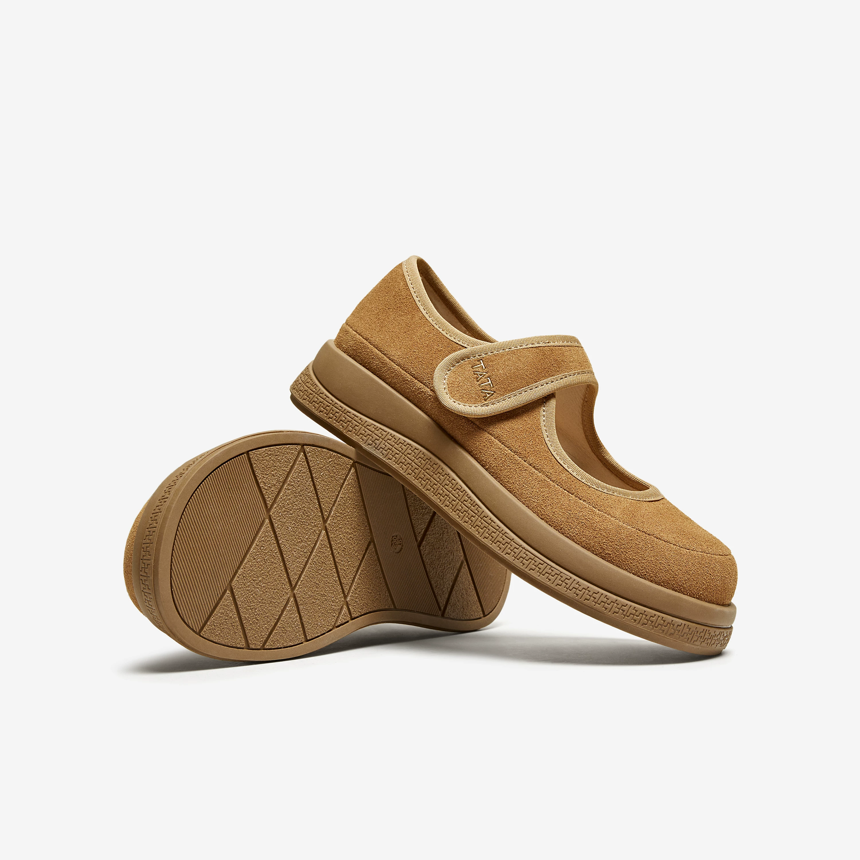 Giày nữ TATA 2025 mùa đông mới kiểu retro đế dày Mary Jane giày thấp cổ phong cách Birkenstock YPF02CQ5