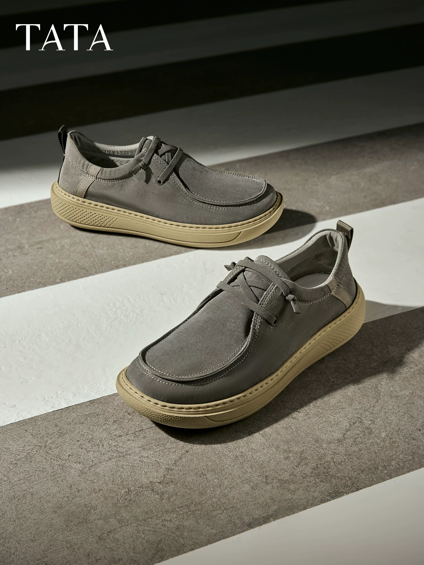 Giày nam TATA mùa đông 2025 kiểu dáng tương tự giày vải thoải mái đa năng giày thường ngày giày mới VPT02CM5