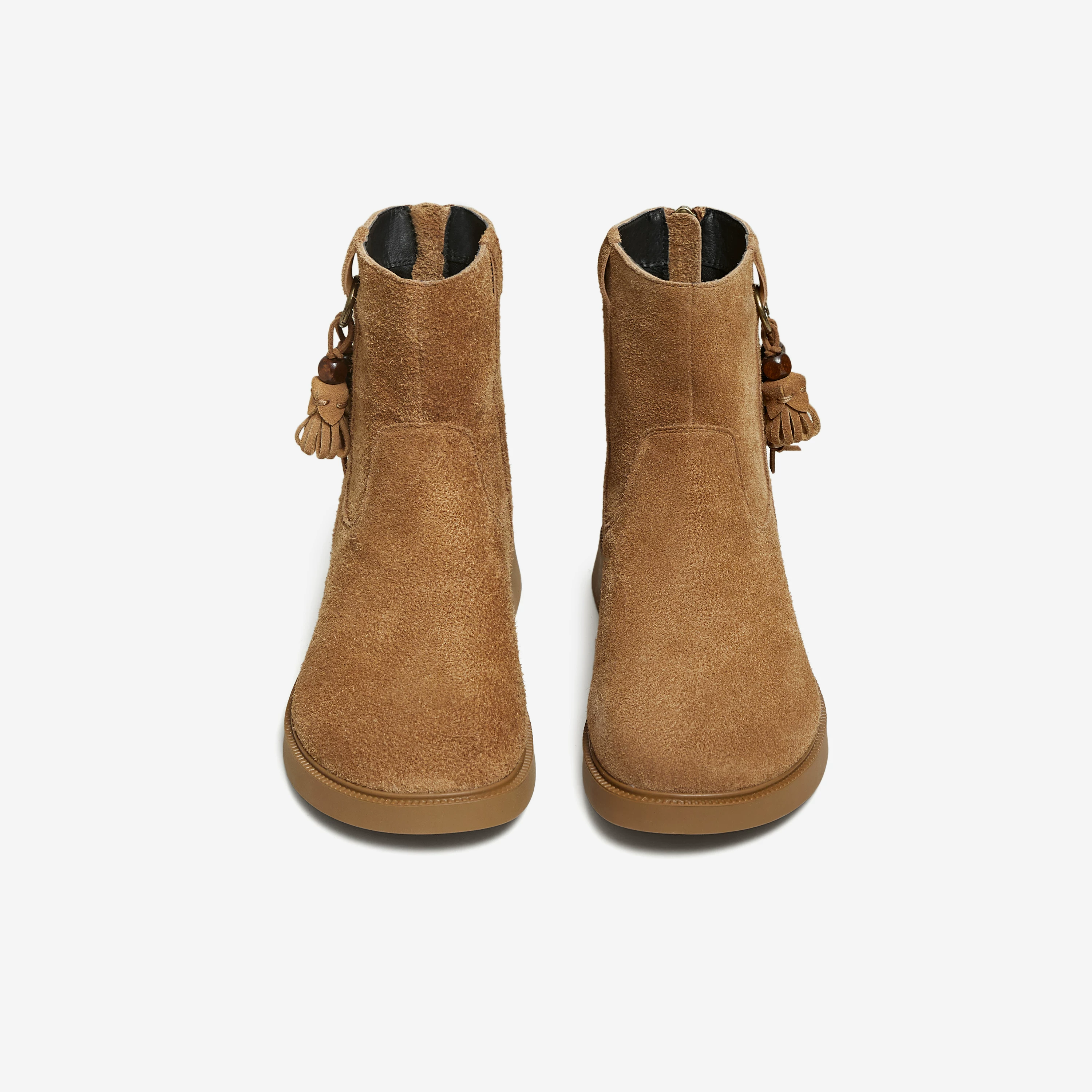 Giày Bốt Nữ TATA 2025 Mùa Đông Mới Giày Bốt Thời Trang Chunky Gót Đen Giày Bốt Thông Thường Giày Bốt Phương Tây JYB01DD5