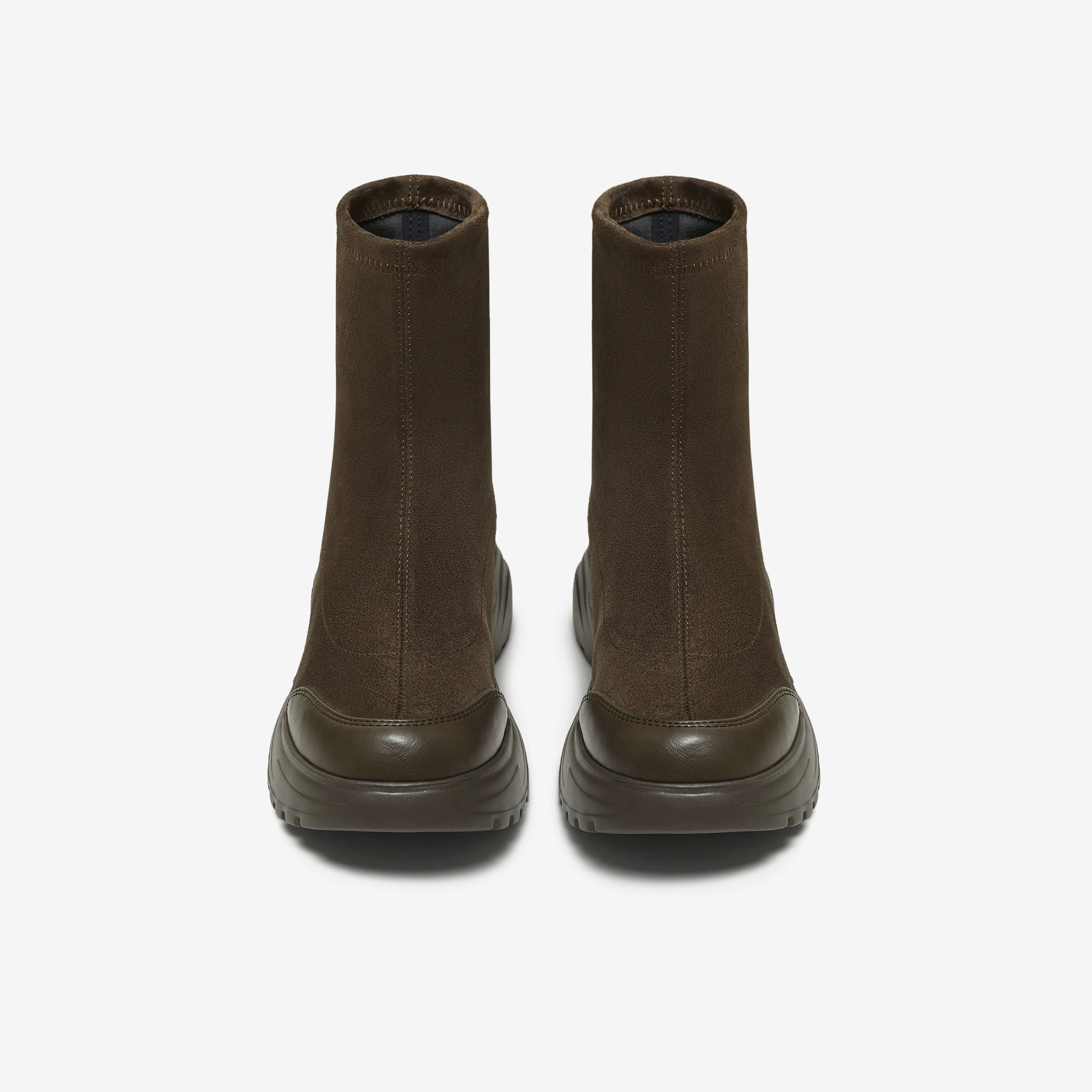 Giày bốt TATA 2025 Mùa đông Giày bốt thời trang mới Giày bốt nữ thông thường Giày bốt đế dày đa năng Giày bốt co giãn 7PJ60DZ5