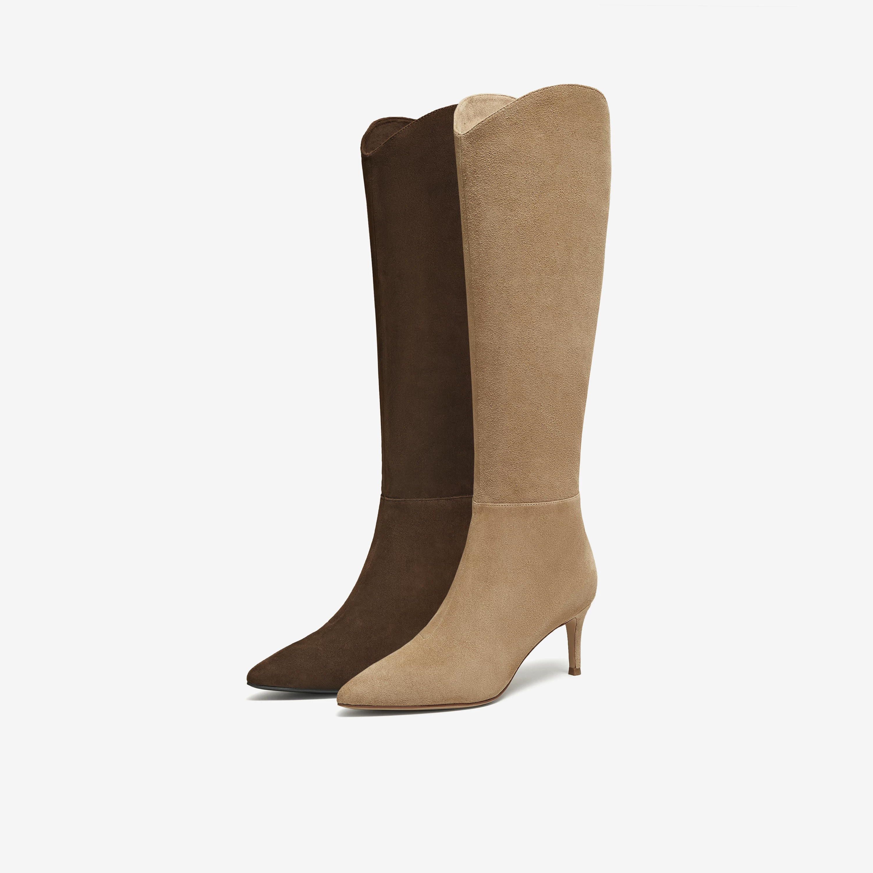 TATA giày bốt cao cổ 2025 giày bốt cao cổ kiểu stiletto giày cao gót trên đầu gối Melard giày cao gót cao cổ 7QS82DG5