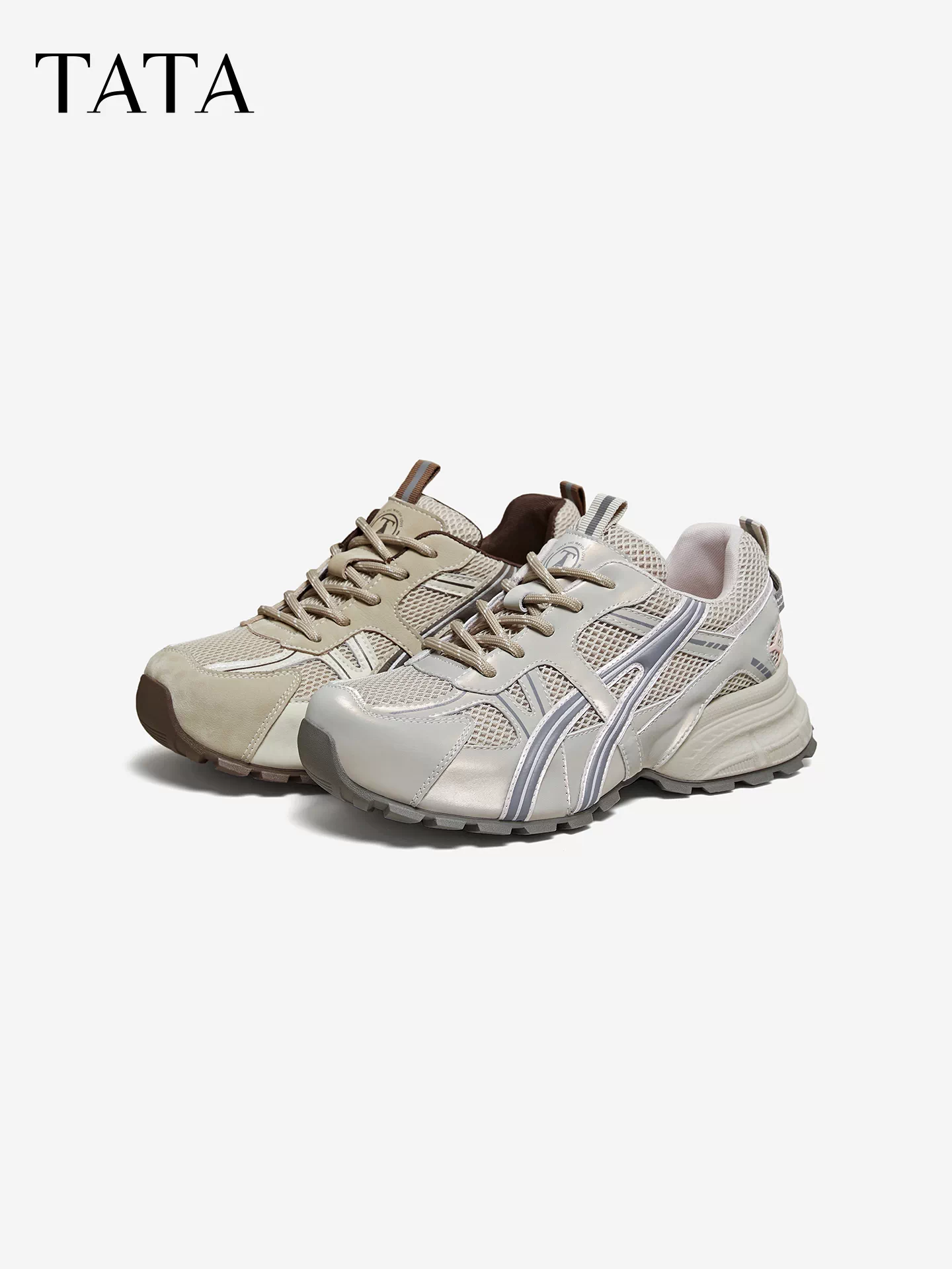 Giày nữ TATA 2025 mùa đông mới kiểu dáng giày bố thời trang thường ngày đế dày tăng chiều cao SYZ01AM6