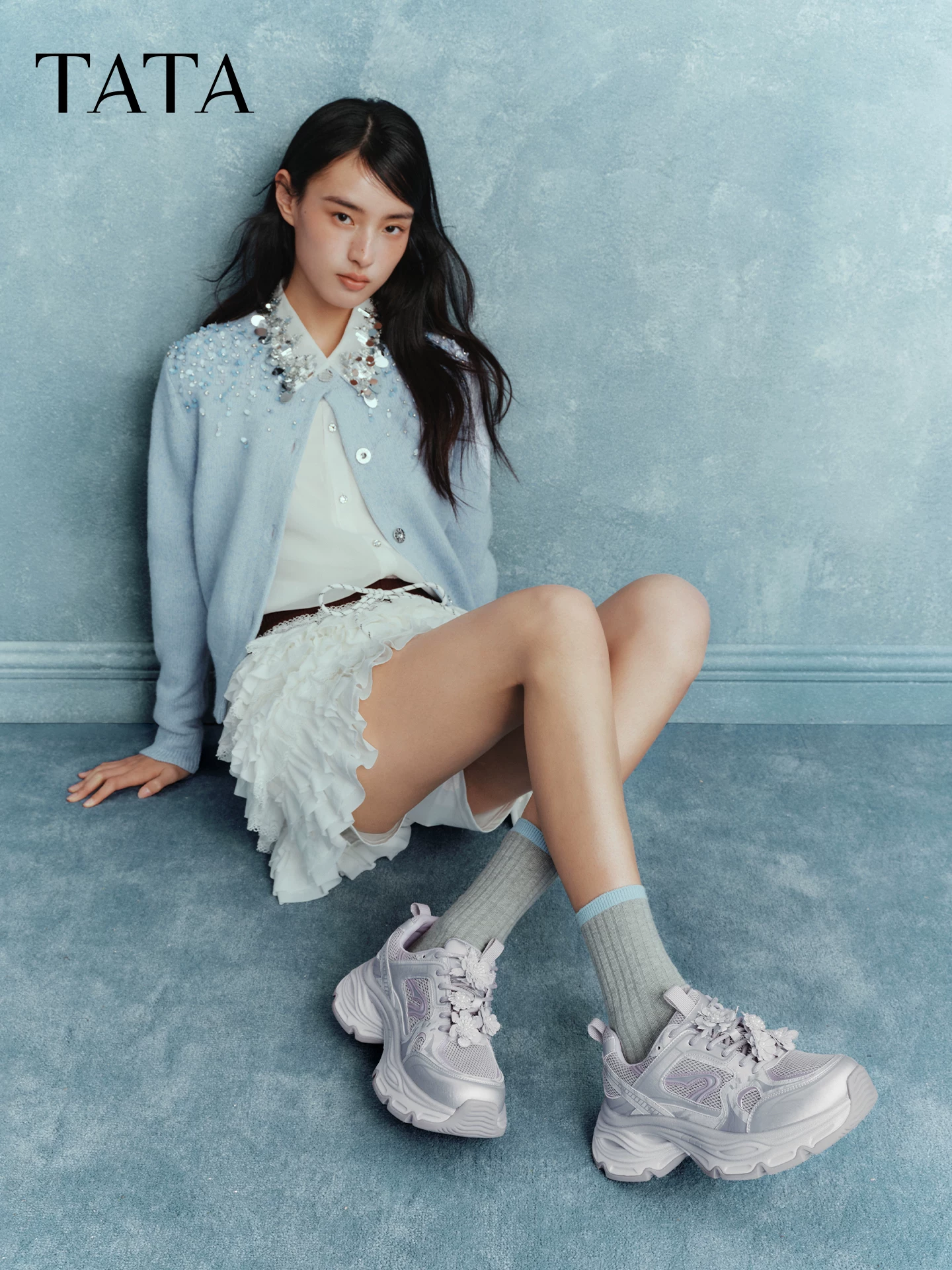 Giày Nữ TATA 2026 Mùa Xuân Mới Thời Trang Đa Năng Giày Bố Giày Đế Dày Giày Thể Thao CHM01AM6