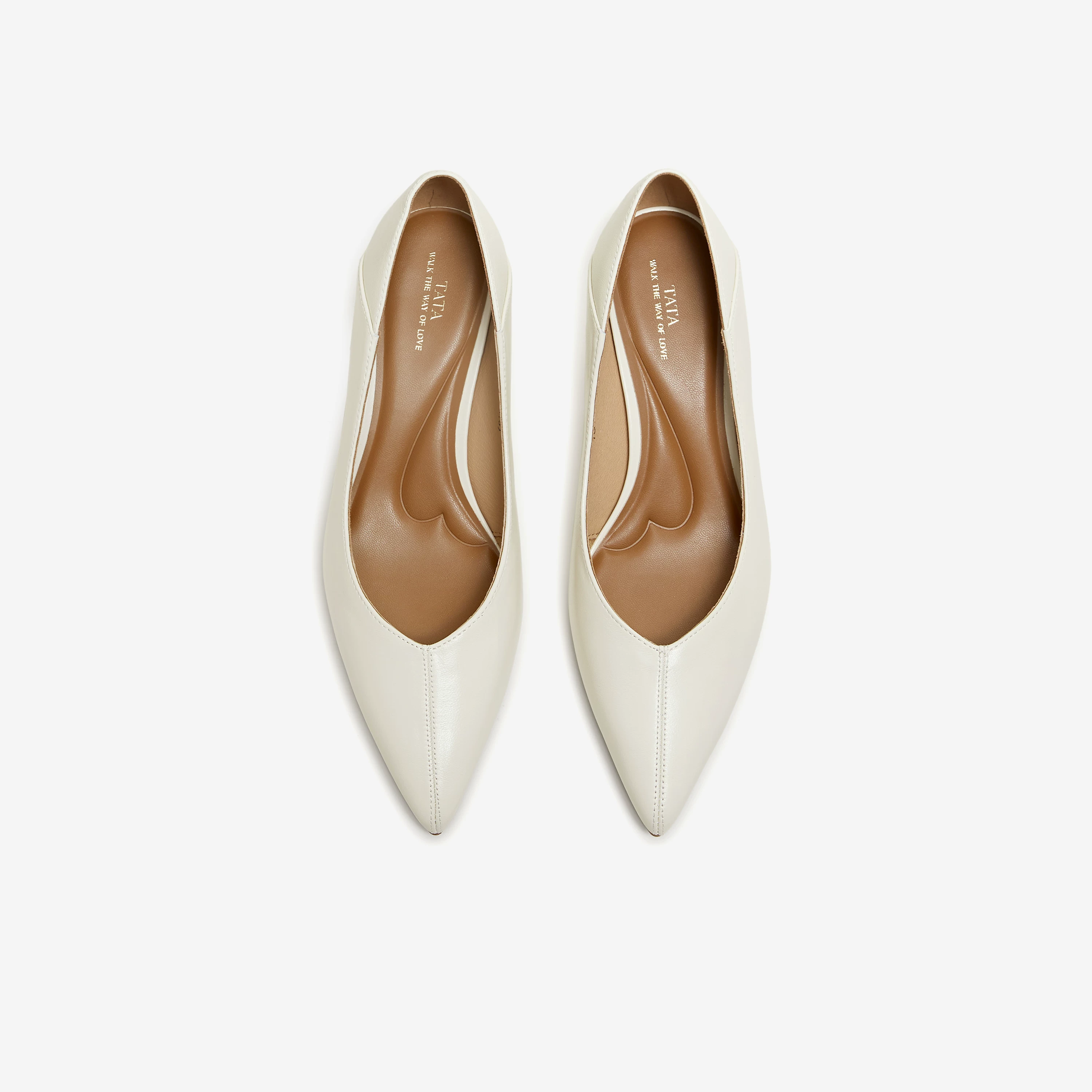 Giày Nữ TATA 2026 Mùa Xuân Phong Cách Mới Giày Đế Thấp Đơn Thời Trang Đa Năng Da Cừu Giày Cao Gót Trung Bình 7QTA7AQ6