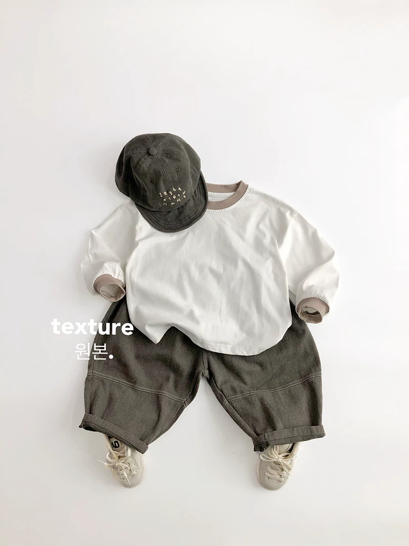 Phải mua ngay~ Vải cotton dệt nguyên chất~ Quần cà rốt thời trang trẻ em phong cách Hàn Quốc mùa xuân thu, dáng rộng thoải mái cho bé trai và bé gái, quần ống rộng harem.