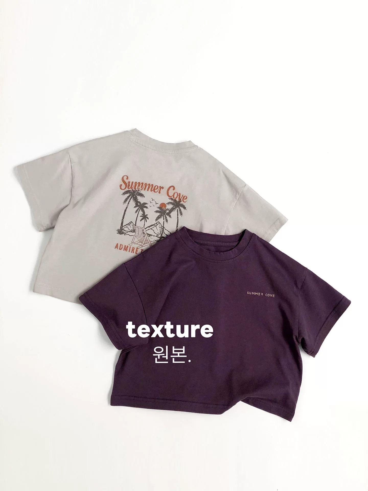 Bãi biển mùa hè~chất liệu cotton nguyên chất thân thiện với làn da~Áo thun ngắn tay in họa tiết cổ điển phong cách Hàn Quốc cho trẻ em, kiểu dáng rộng rãi thời trang cho bé trai và bé gái.