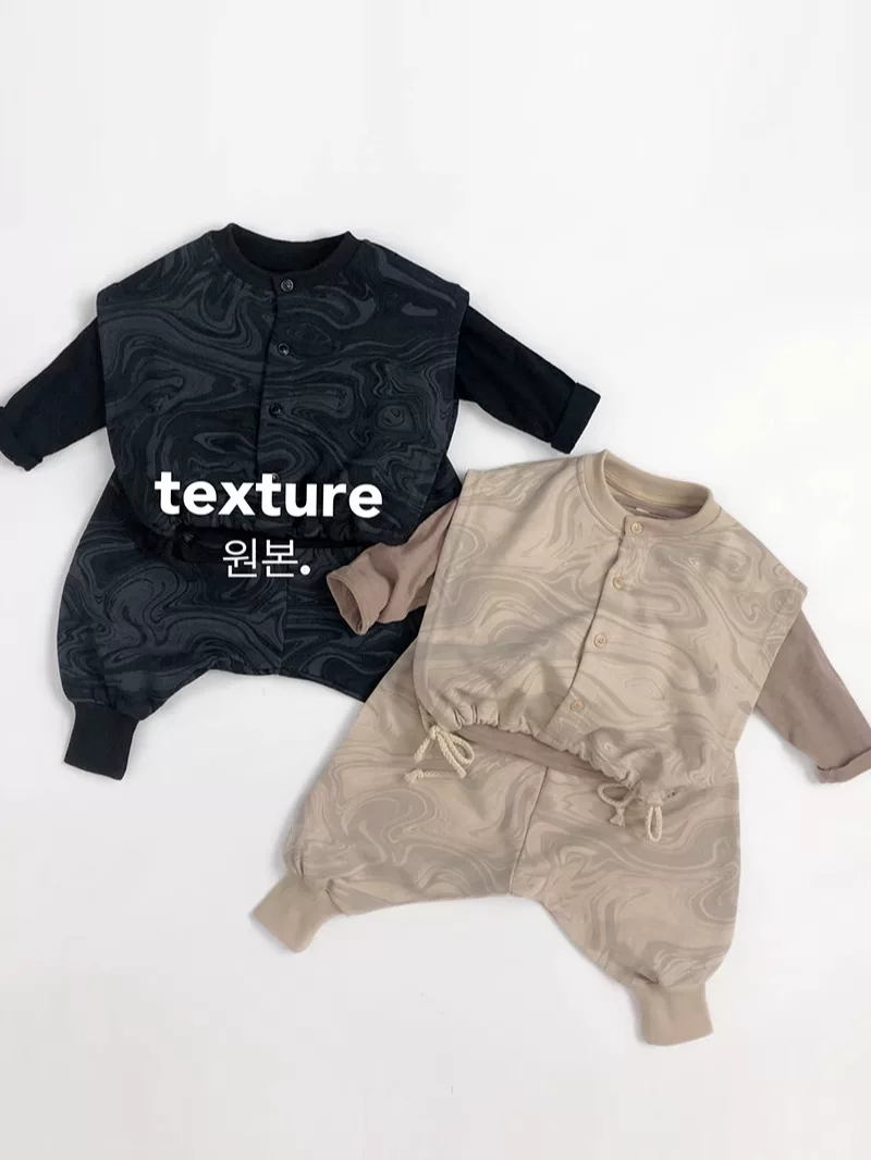 Hợp thời trang và sành điệu~Bộ đồ họa tiết phong cách Trung Quốc~Áo vest và quần trẻ em mùa xuân thu phiên bản Hàn Quốc dành cho bé trai và bé gái, chất liệu cotton nguyên chất, loại A.