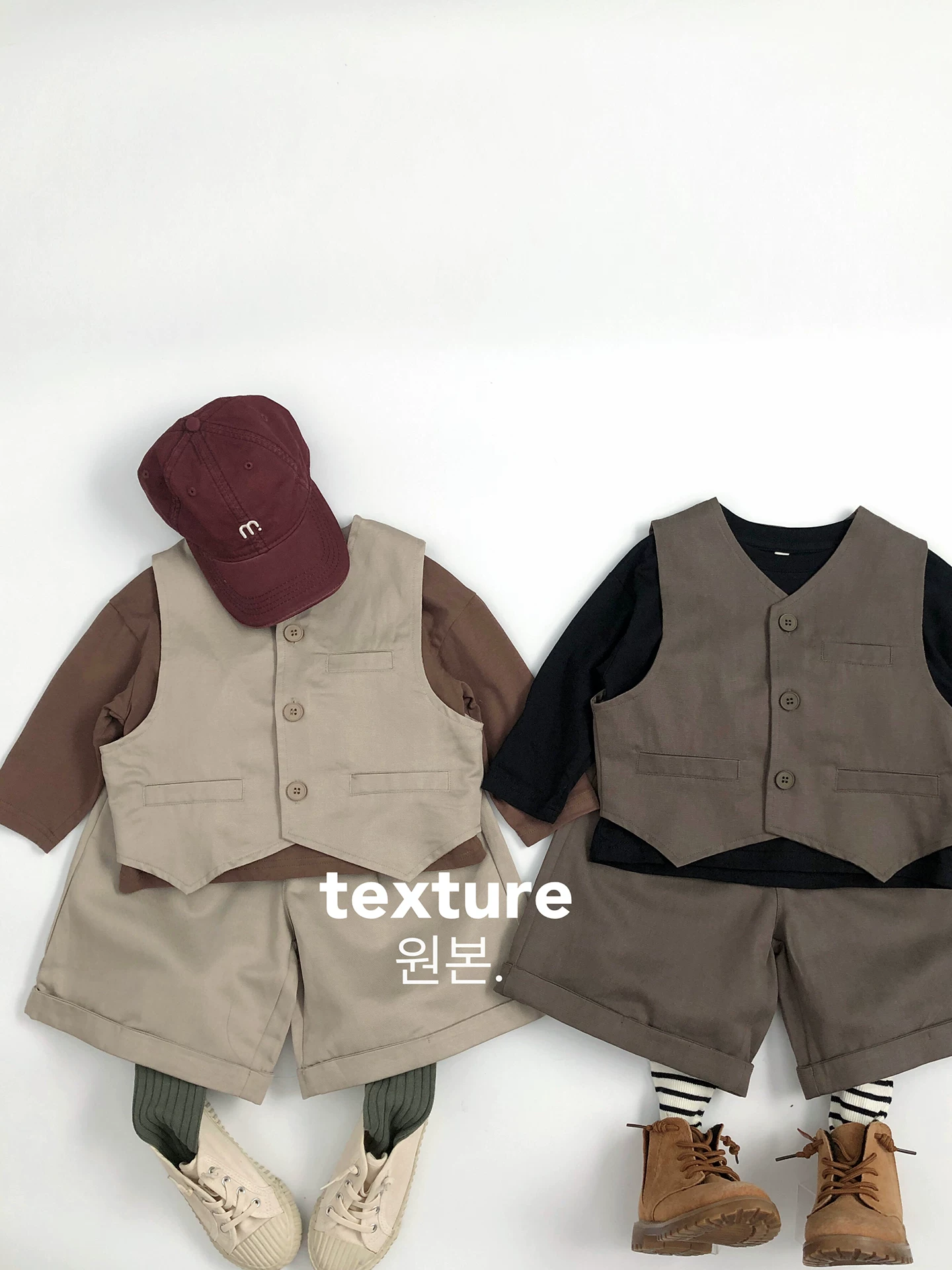 Phong cách retro old money~ chống nhăn~ Bộ vest trẻ em phong cách Hàn Quốc mùa xuân thu, quần short ống rộng sành điệu cho bé trai và bé gái.