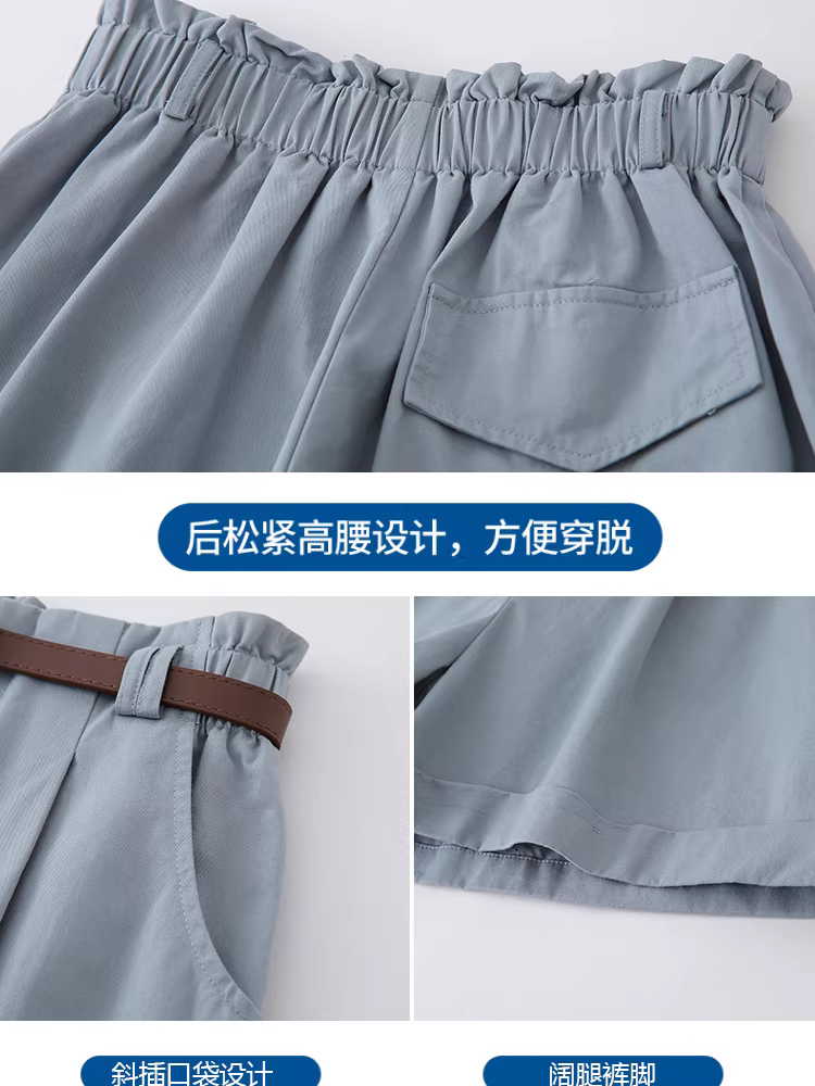 Quần short nữ vạt xéo, quần kaki mùa hè, quần ống rộng cạp cao kiểu mới hot trend 2025, quần short thời trang cho các cô gái sành điệu.