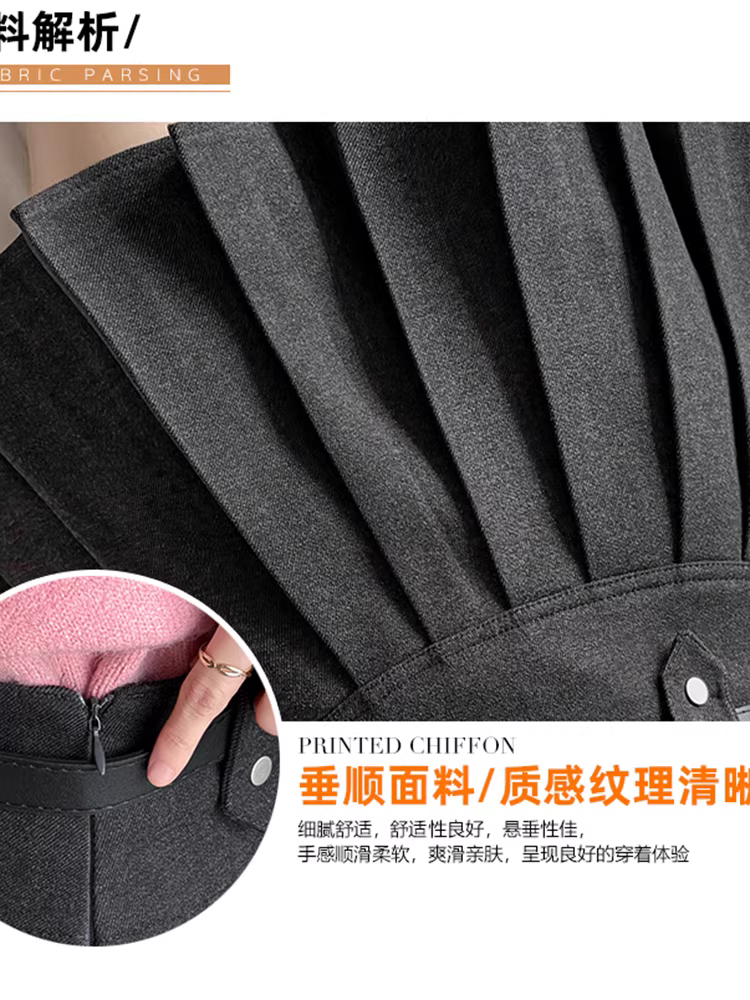 Váy len màu xám cho nữ, váy len xếp ly mùa thu đông, váy rất đẹp, váy jk, váy chữ a, váy ngắn