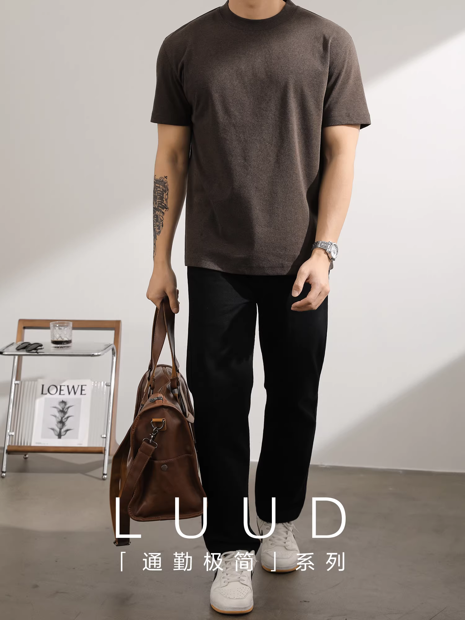 Áo thun nam LUUD nhẹ nhàng sang trọng phong cách retro cổ đứng ngắn tay mùa hè mát mẻ Solona top 7A Áo thun kháng khuẩn cấp độ 7A