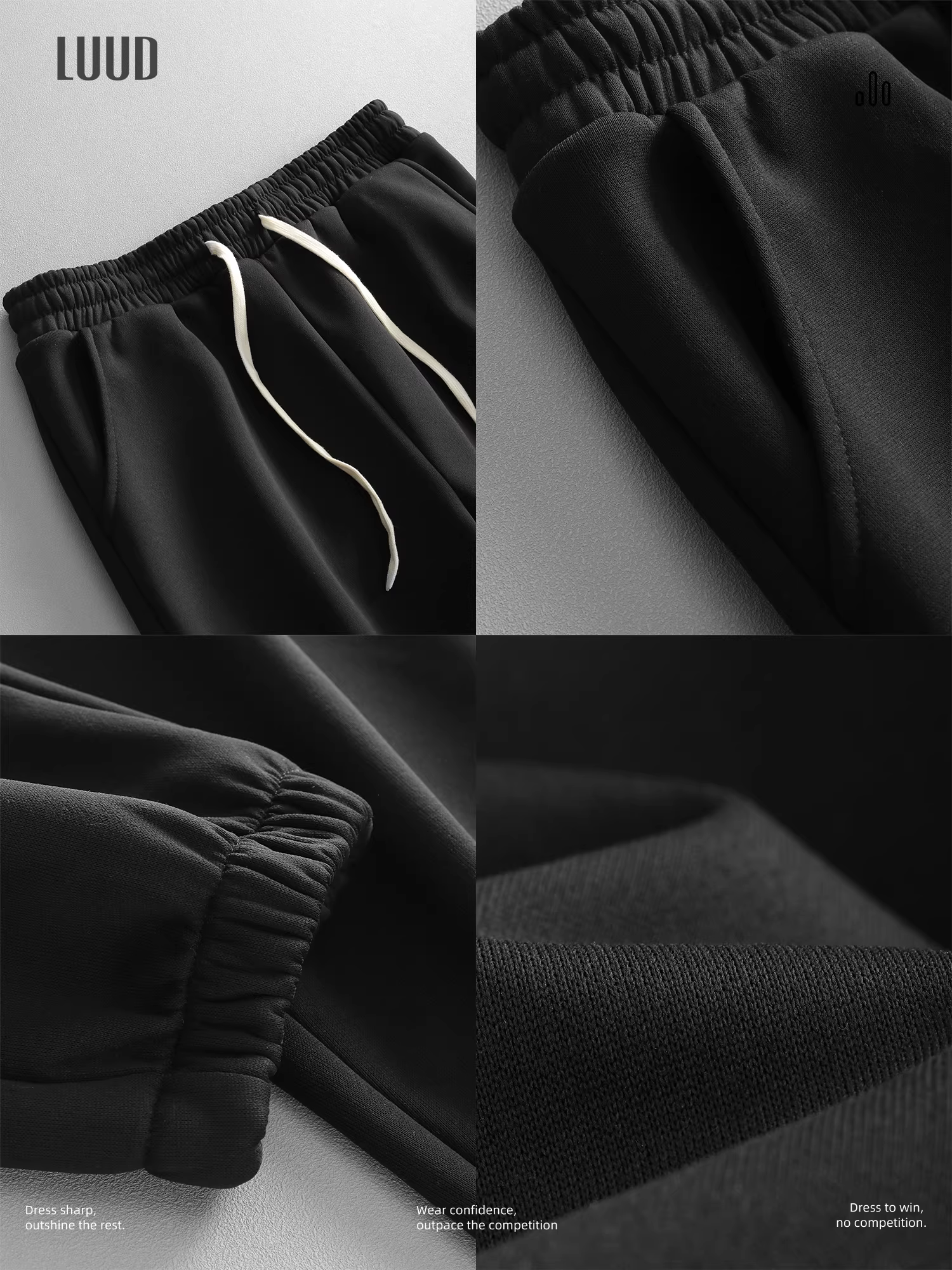 Quần thể thao nam dày dặn có lót lông cừu LUUD dành cho mùa đông, quần âu ống thẳng ấm áp có lưng thun và quần jogger bền chắc.